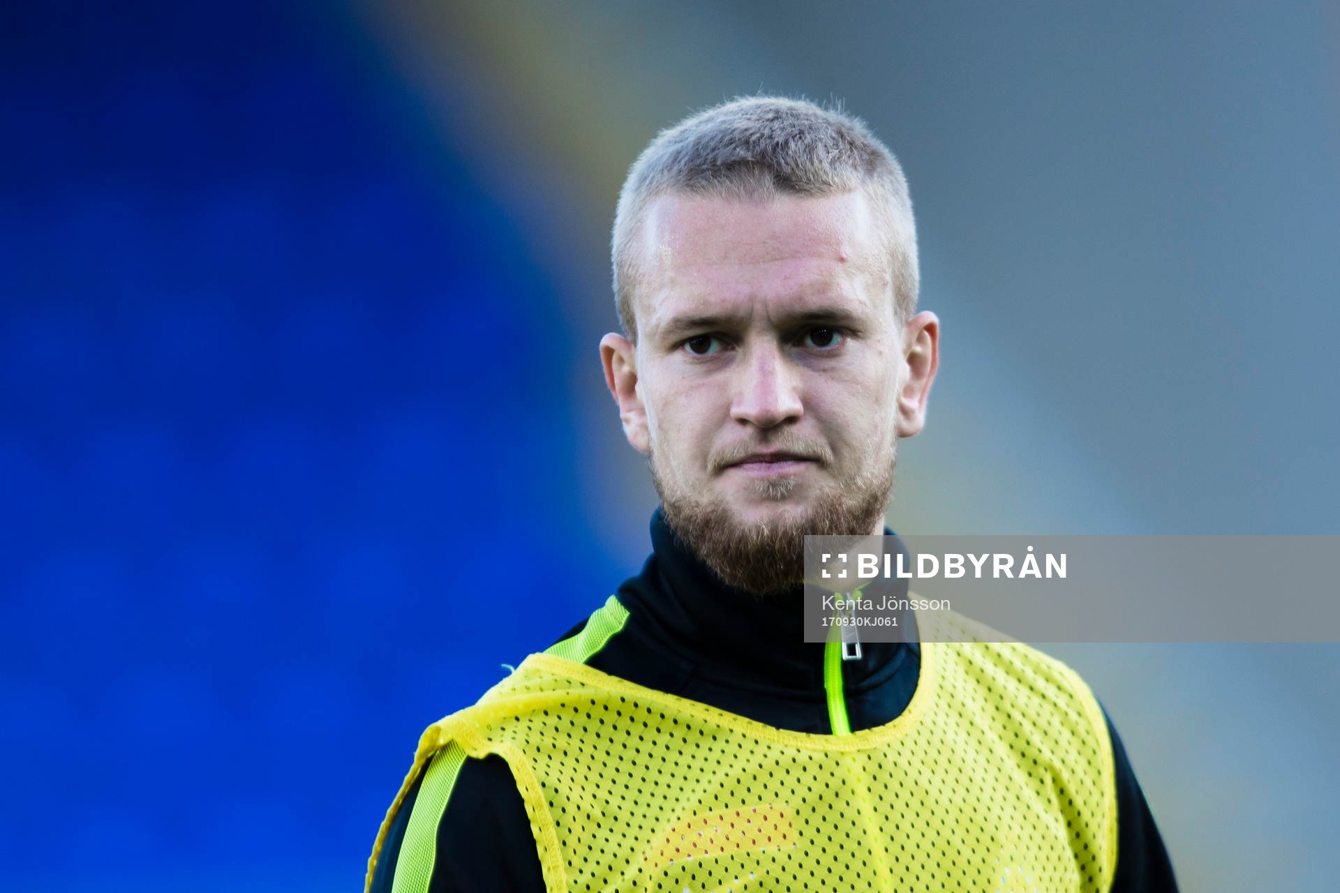 AFC Eskilstunas Alexander Michel innan fotbollsmatchen i