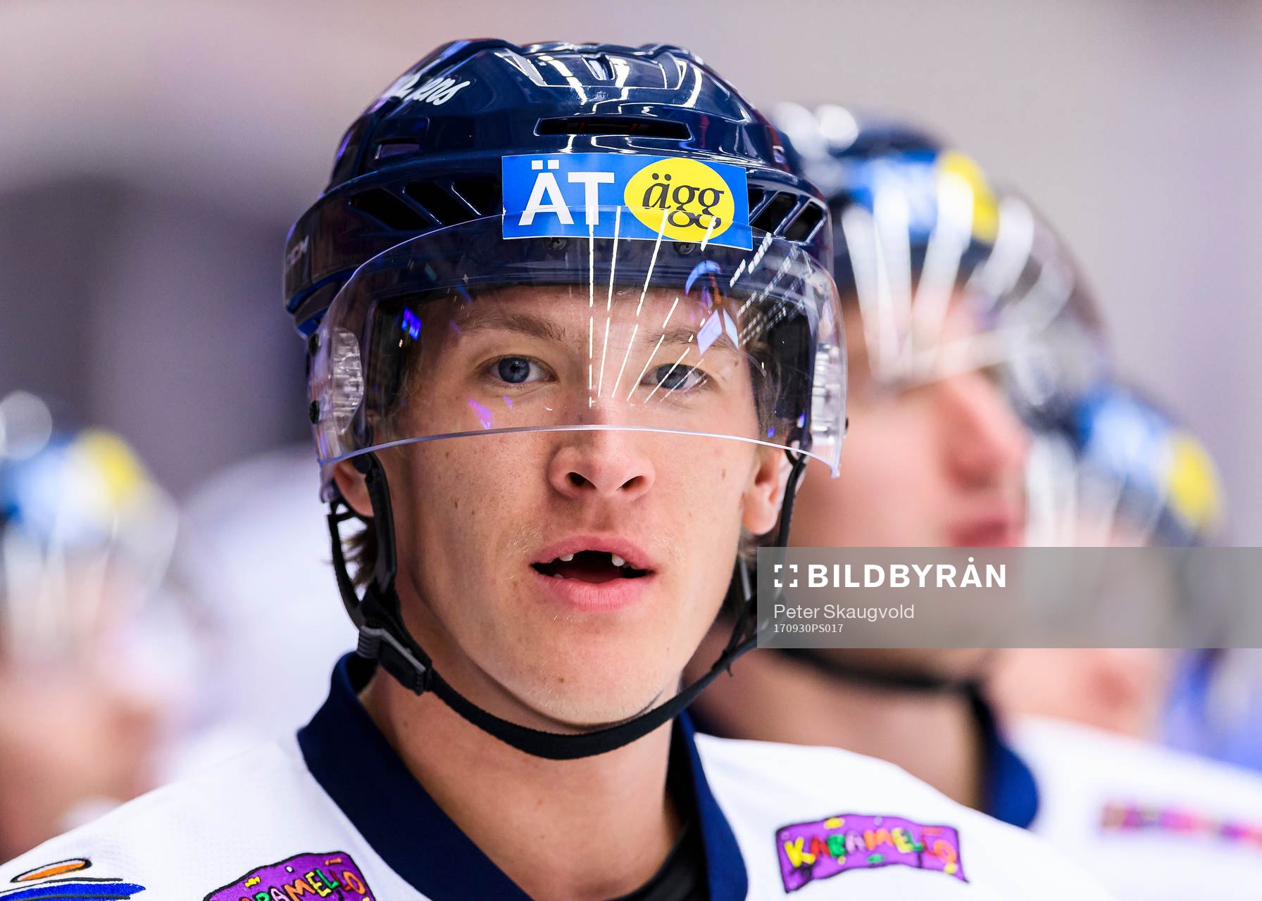 Linköpings Emil Sylvegård på uppvärmningen