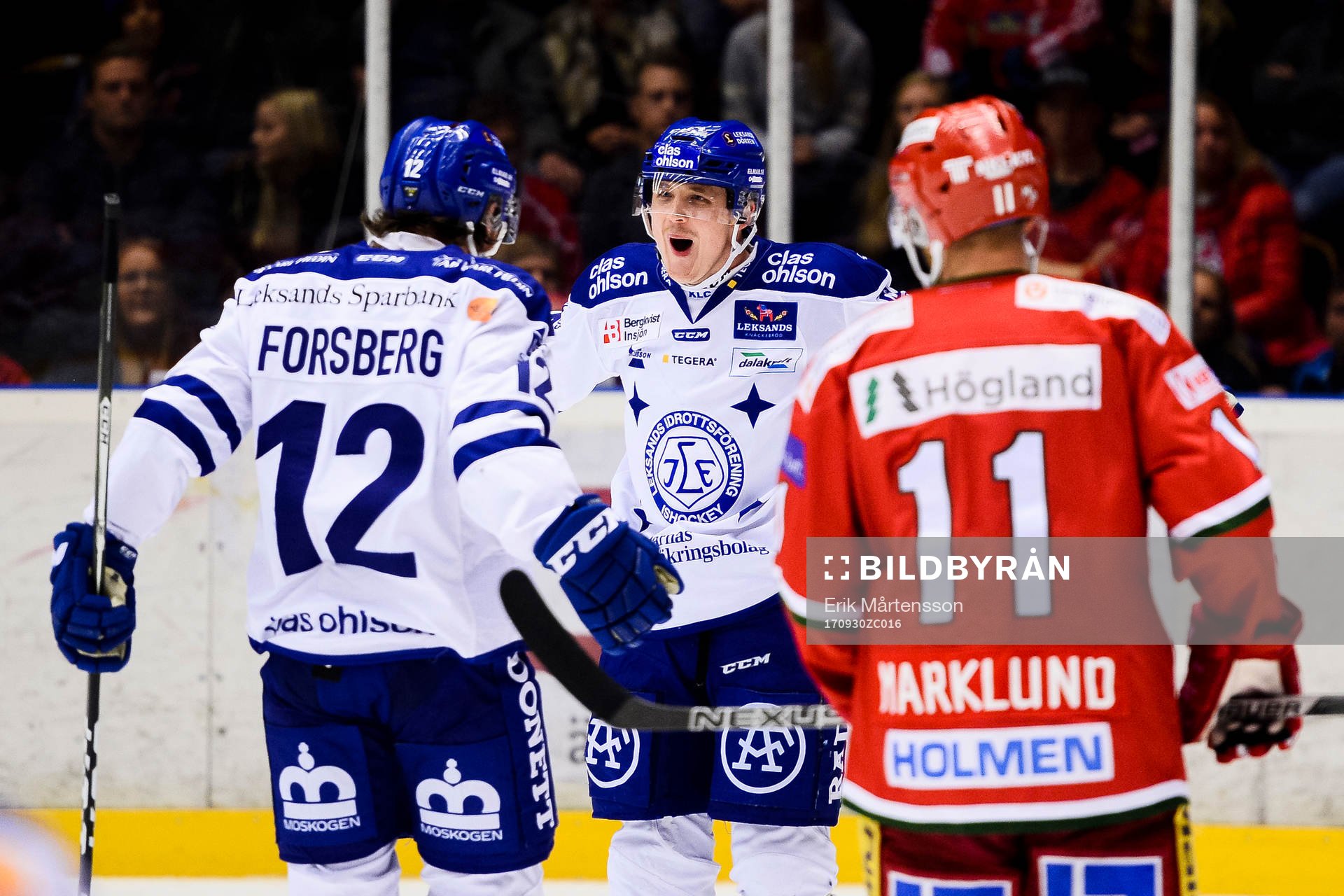 Leksands Fredrik Forsberg och Johan Porsberger jublar