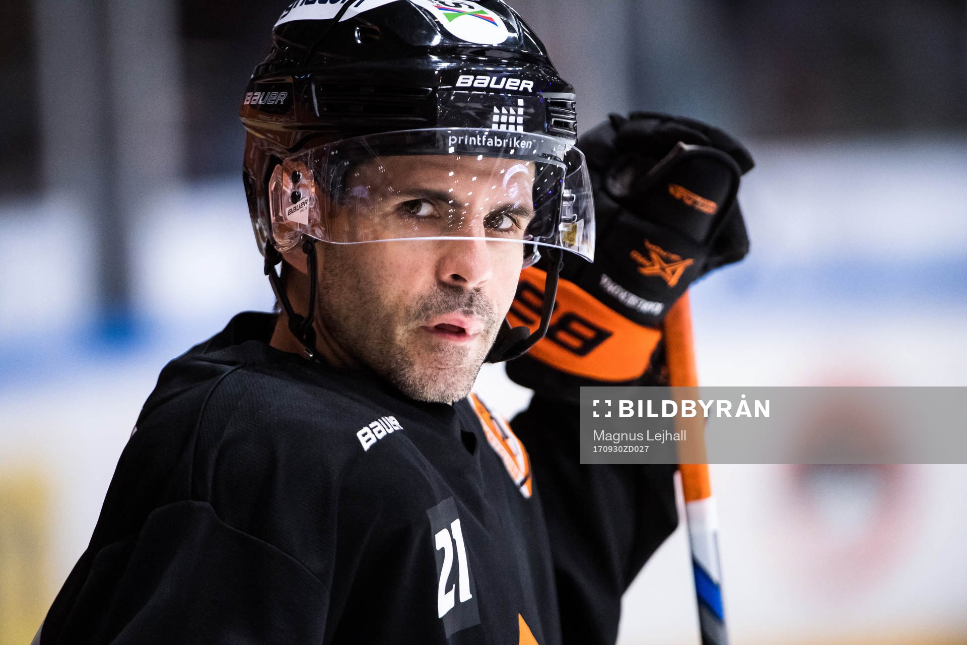 Karlskronas Cory Murphy innan ishockeymatchen i SHL mellan
