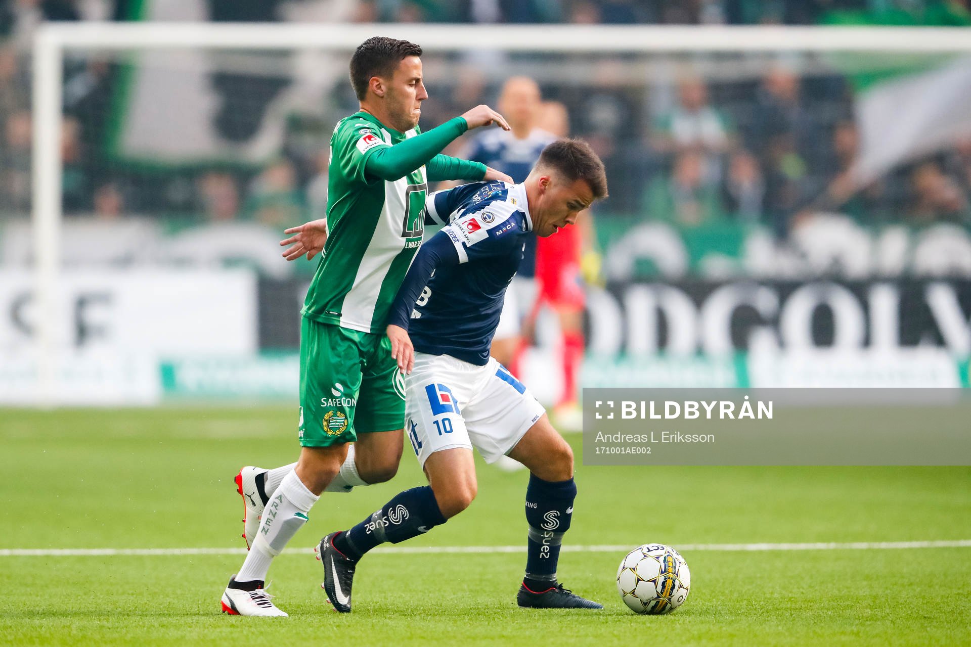Hammarbys Jeppe Andersen och Norrköpings Simon Skrabb