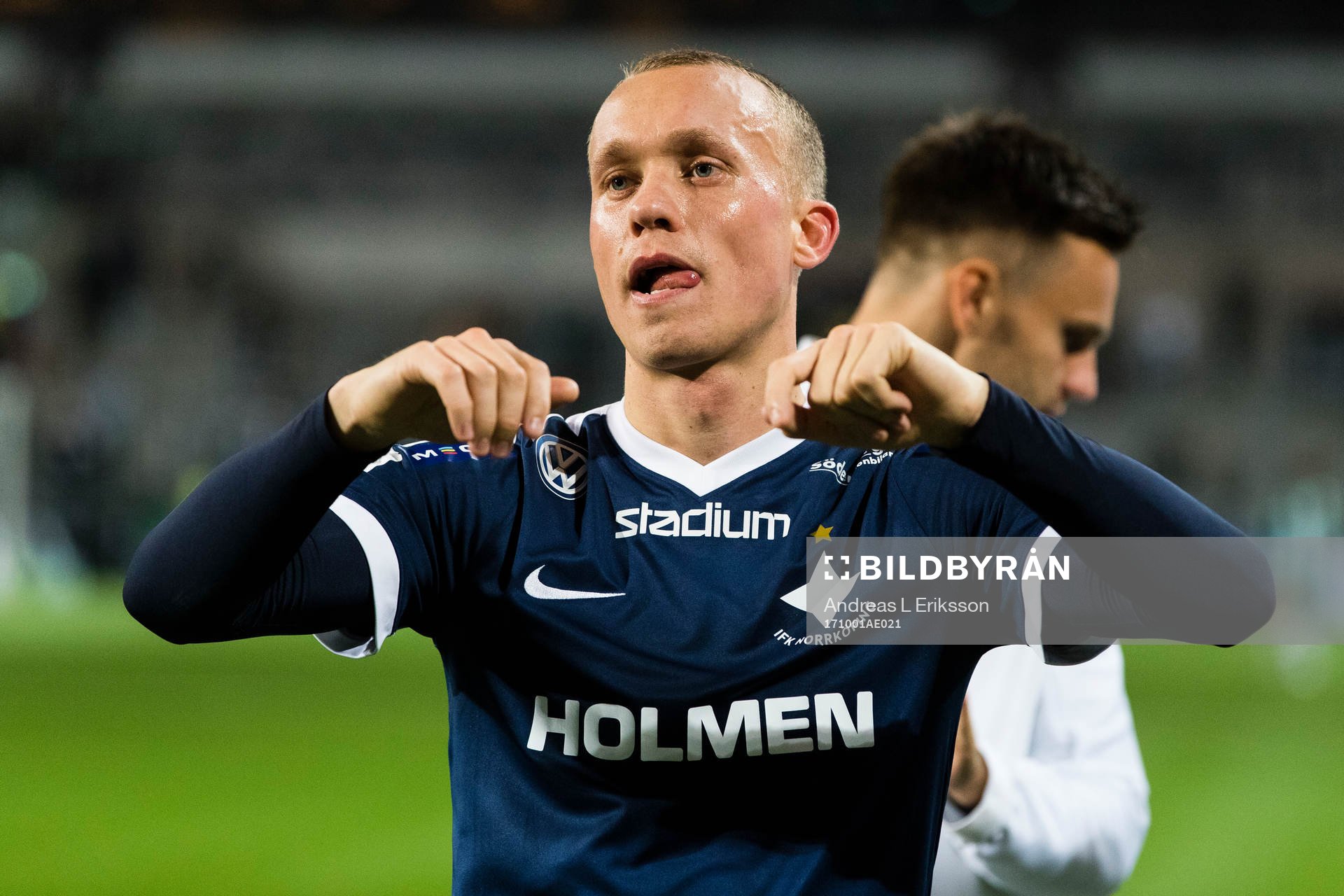 Norrköpings Gudmundur Thorarinsson jublar