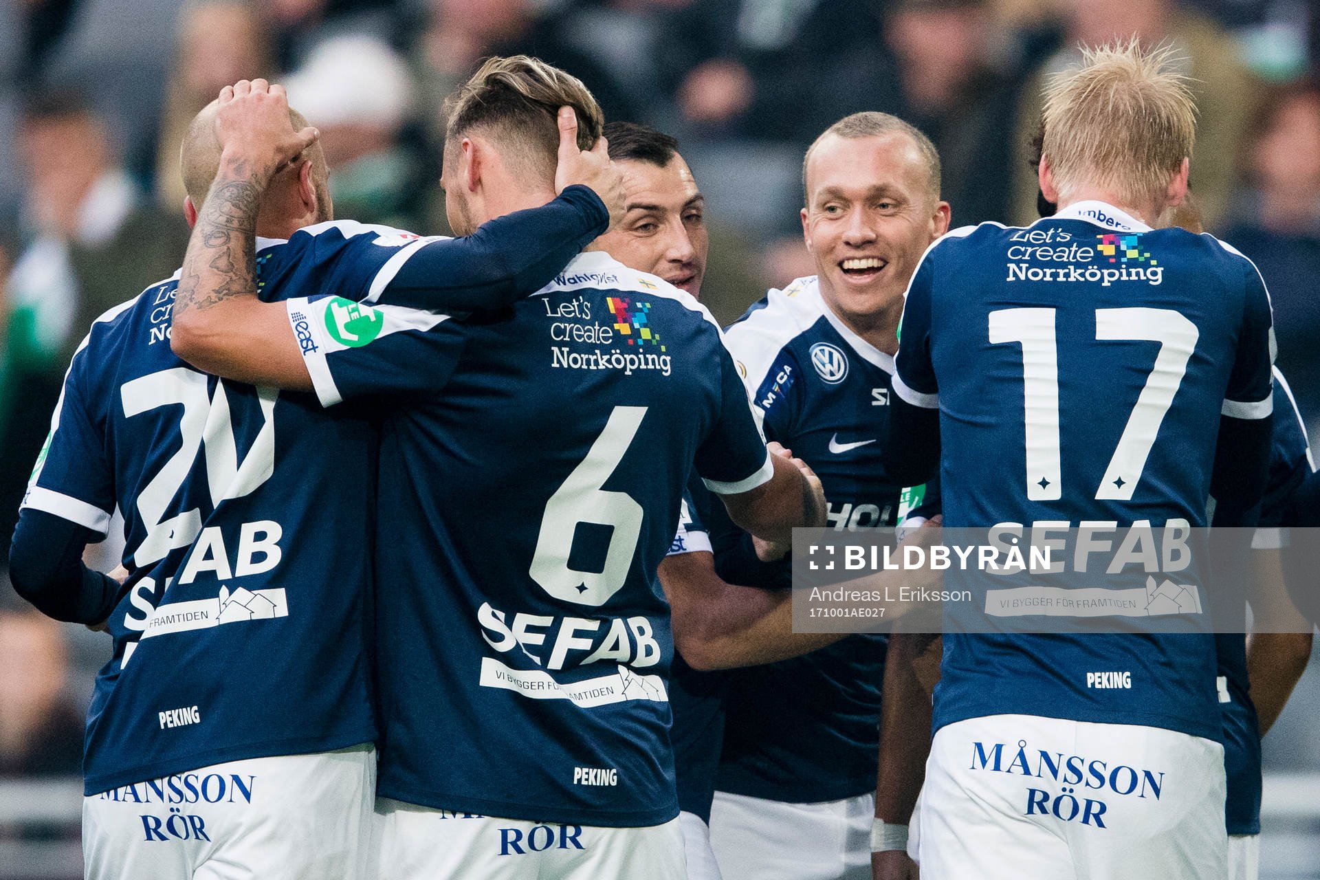 Norrköpings Daniel Sjölund, Linus Wahlqvist, Nikola
