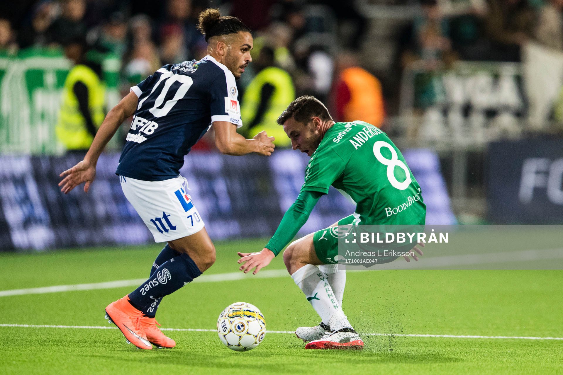 Norrköpings Alexander Jacobsen och Hammarbys Jeppe Andersen