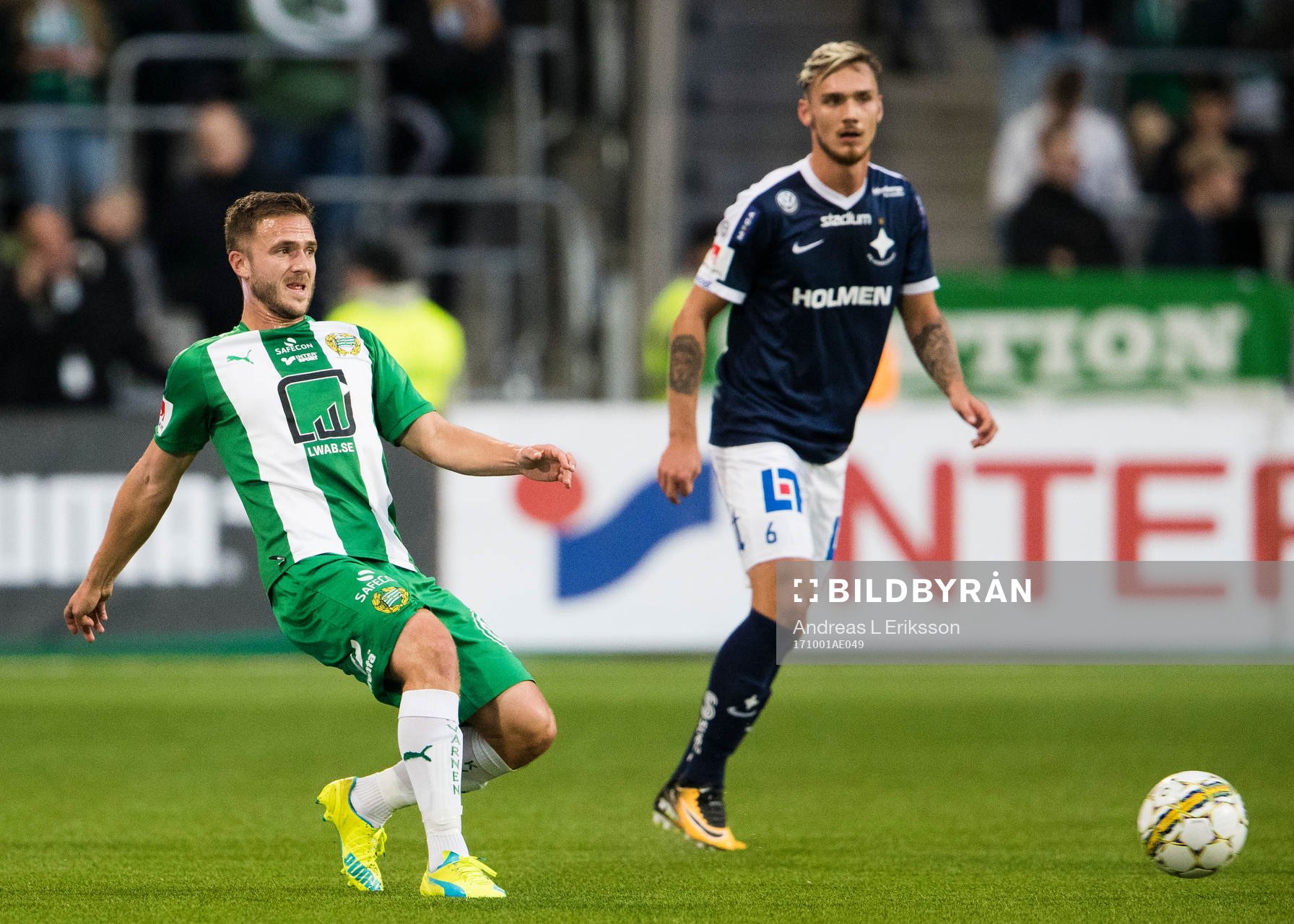 Hammarbys Mats Solheim och Norrköpings Linus Wahlqvist