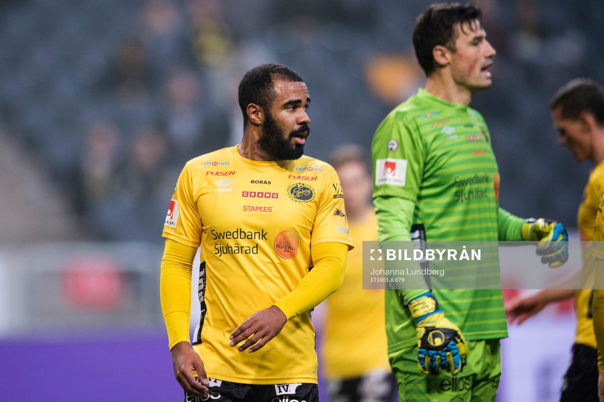 Elfsborgs Alex Dyer och målvakt Kevin Stuhr Ellegaard