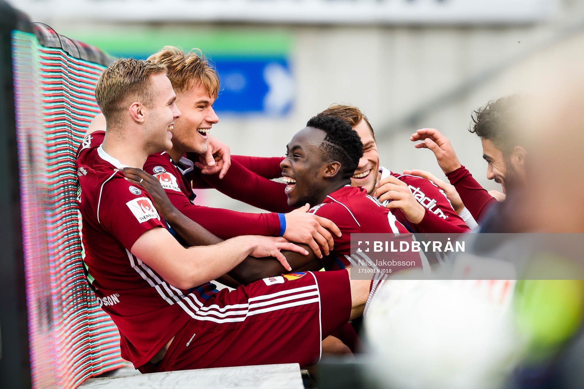 Djurgårdens Gustav Engvall och Felix Beijmo jublar