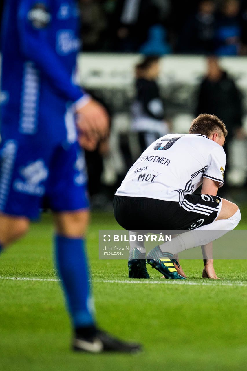 Nicklas Bendtner of Rosenborg looks dejected