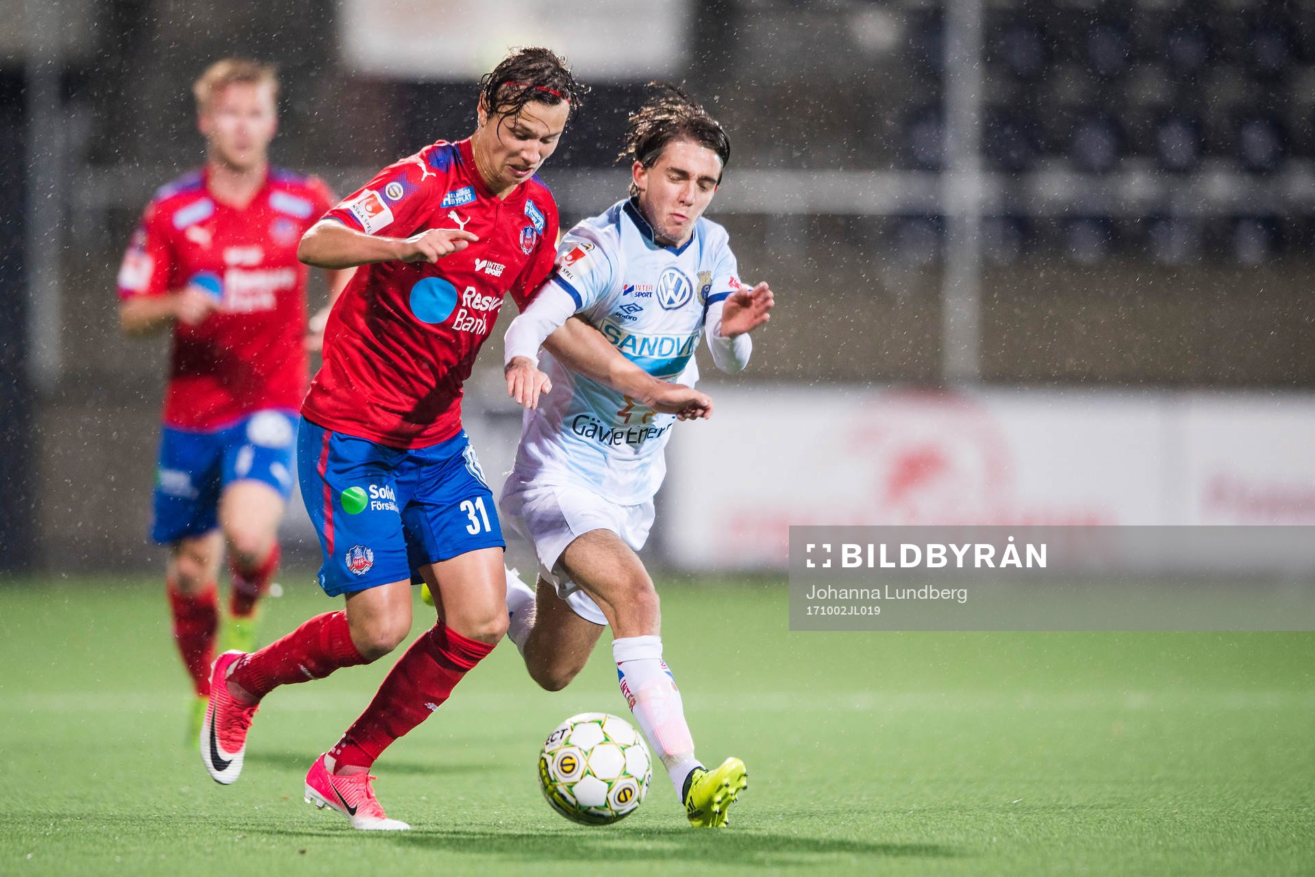 Helsingborgs Alex Timossi Andersson och Gefles Anton Kralj