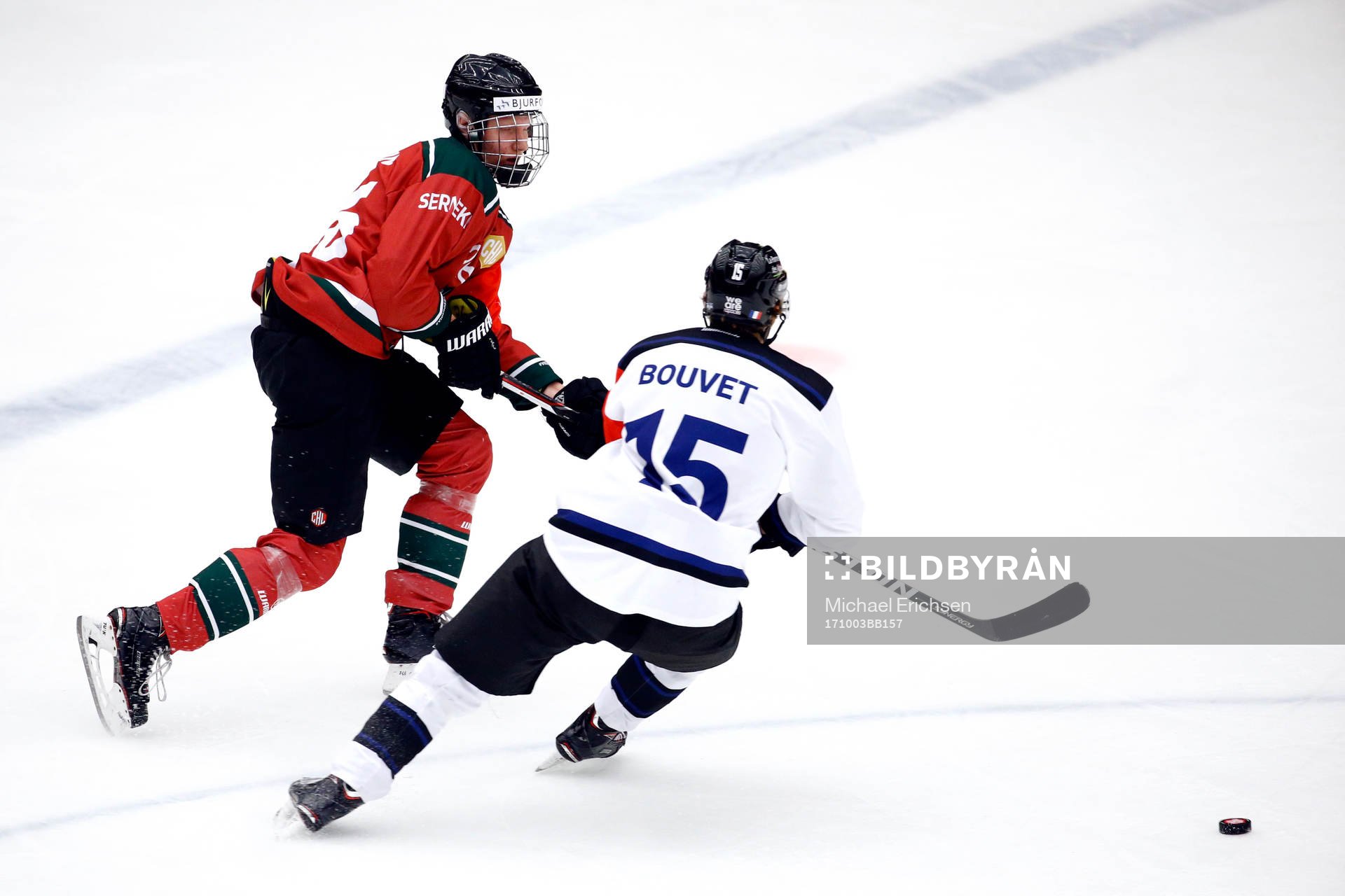 Frölundas Rasmus Dahlin och Gap Rapaces Maurin Bouvet