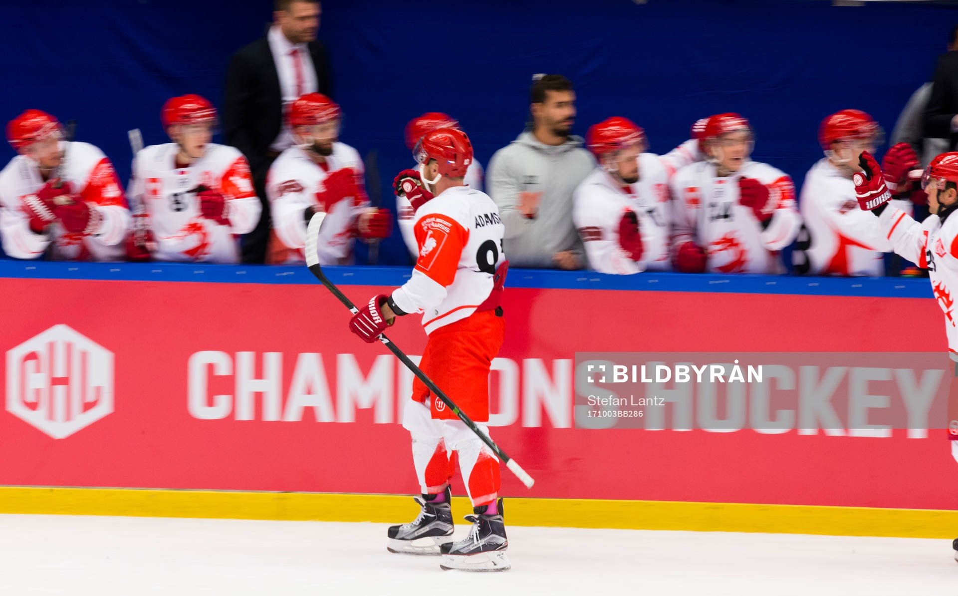 Martin Adamsky of Ocelari Trinec celebrates