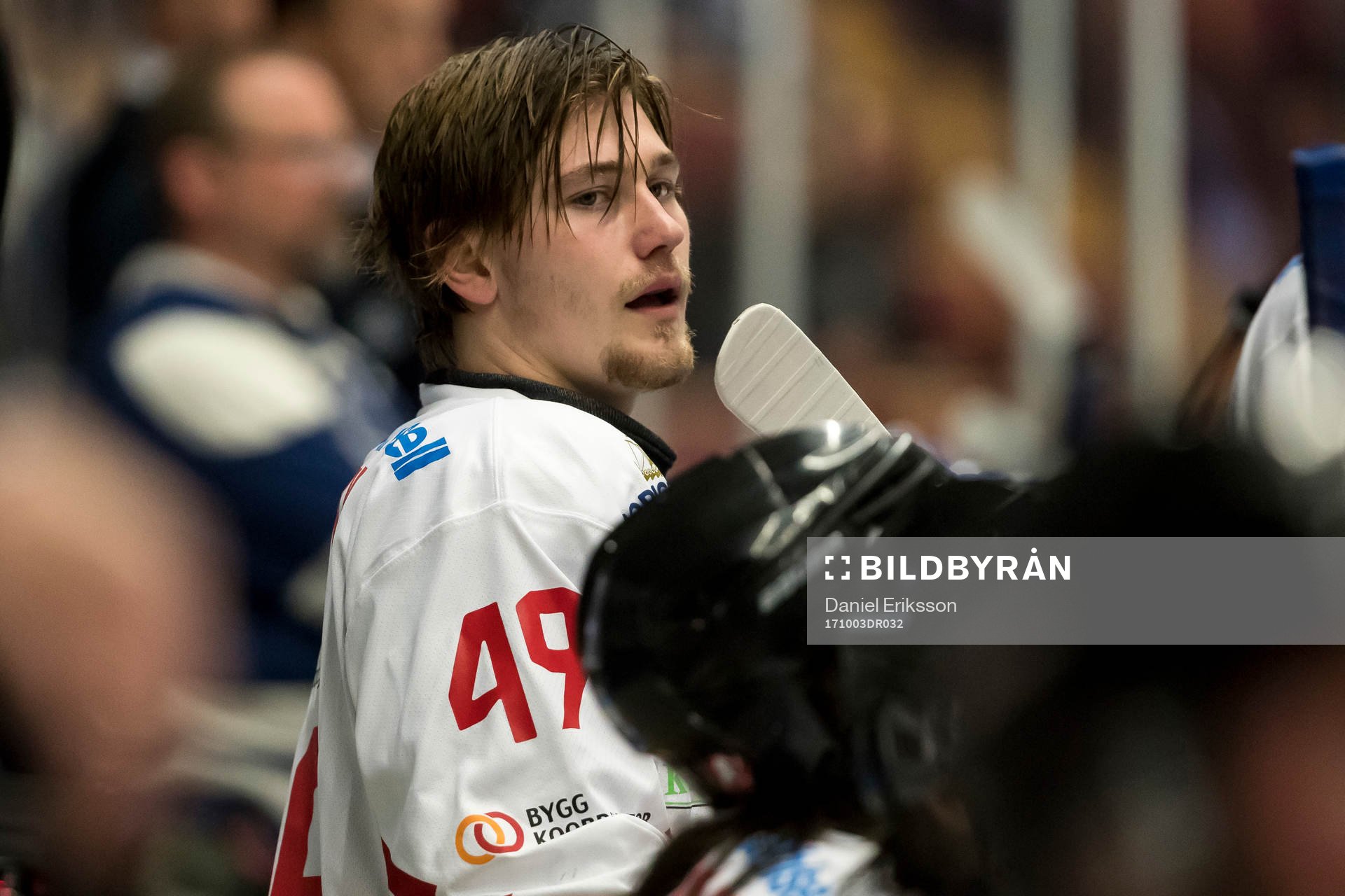 Vita Hästens Christian Kåsastul  i ishockeymatchen i