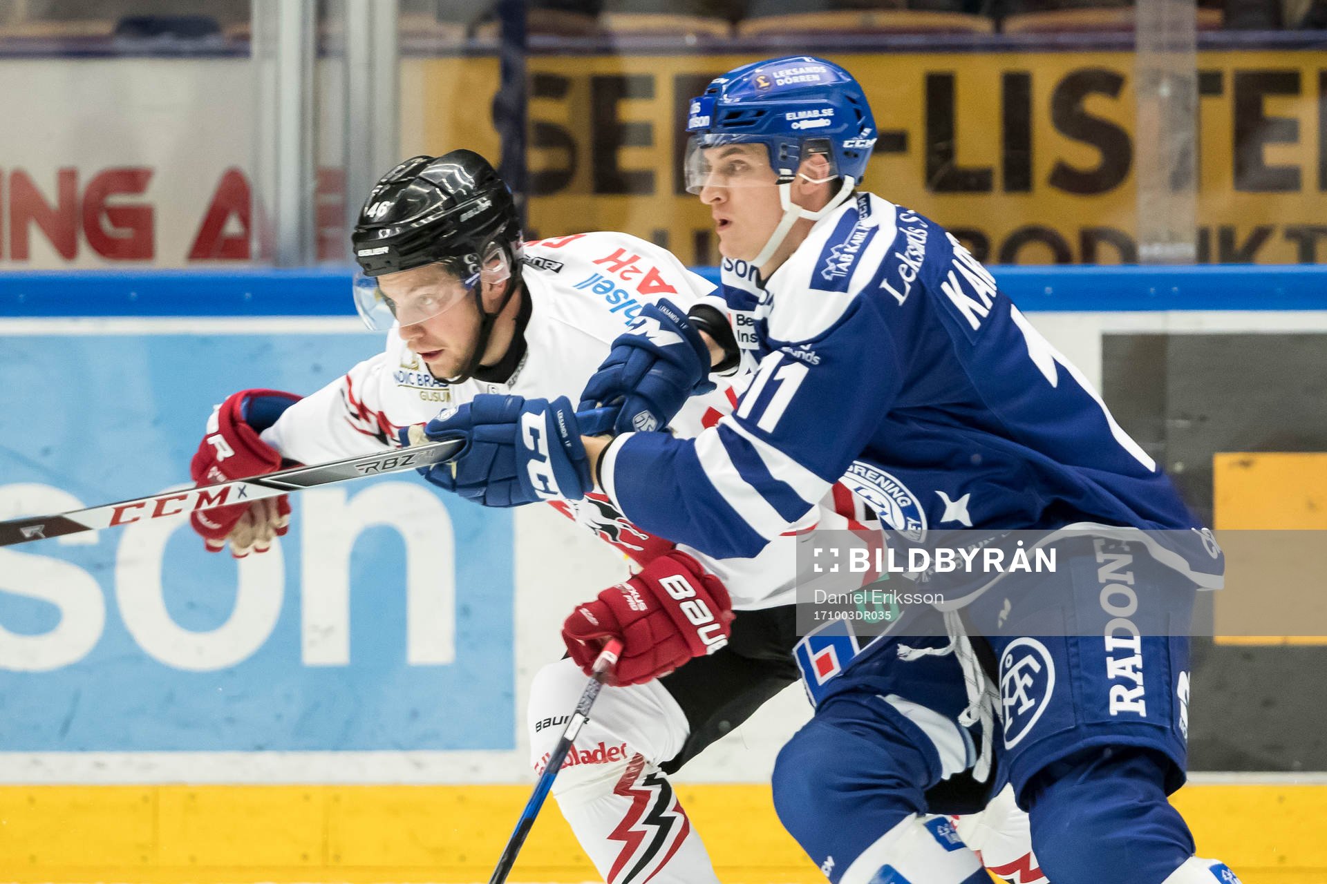 Vita Hästens Douglas Lögdal och Leksands Martin Karlsson