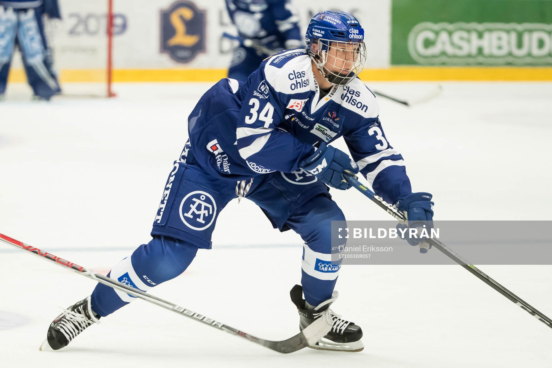 Leksands Olle Alsing  i ishockeymatchen i HockeyAllsvenskan