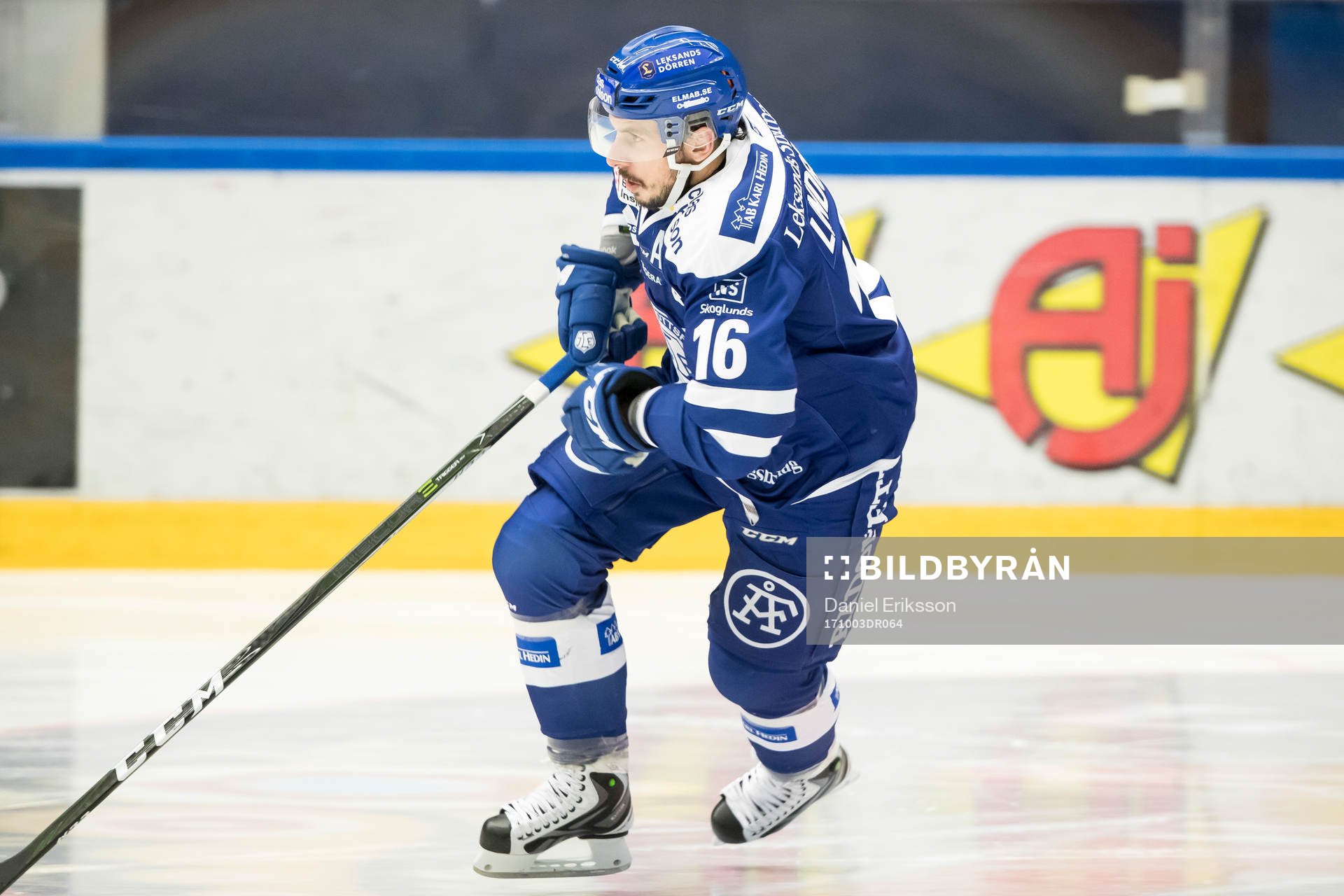 Leksands Fredrik Lindgren   i ishockeymatchen i