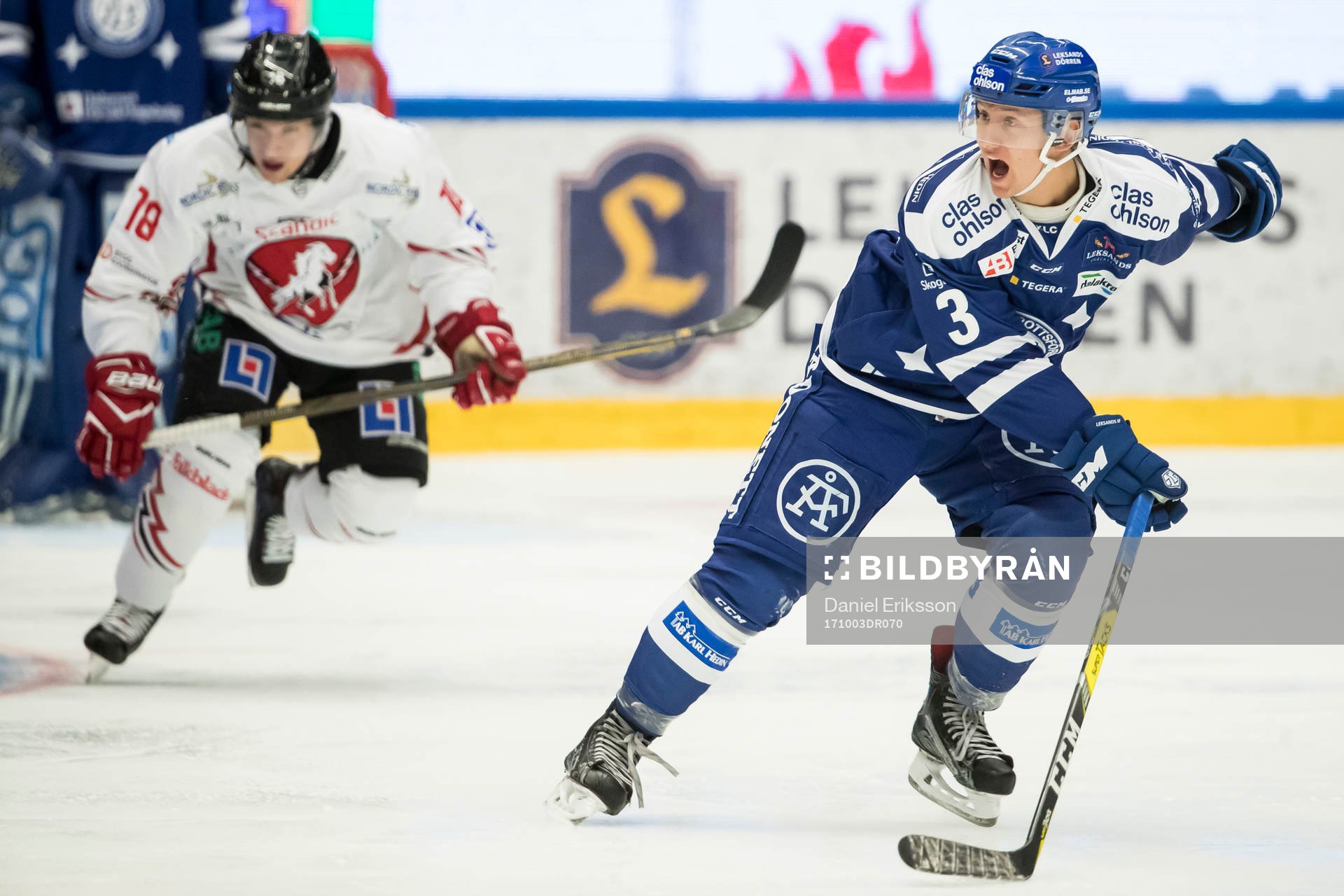 Leksands Daniel Bertov  i ishockeymatchen i