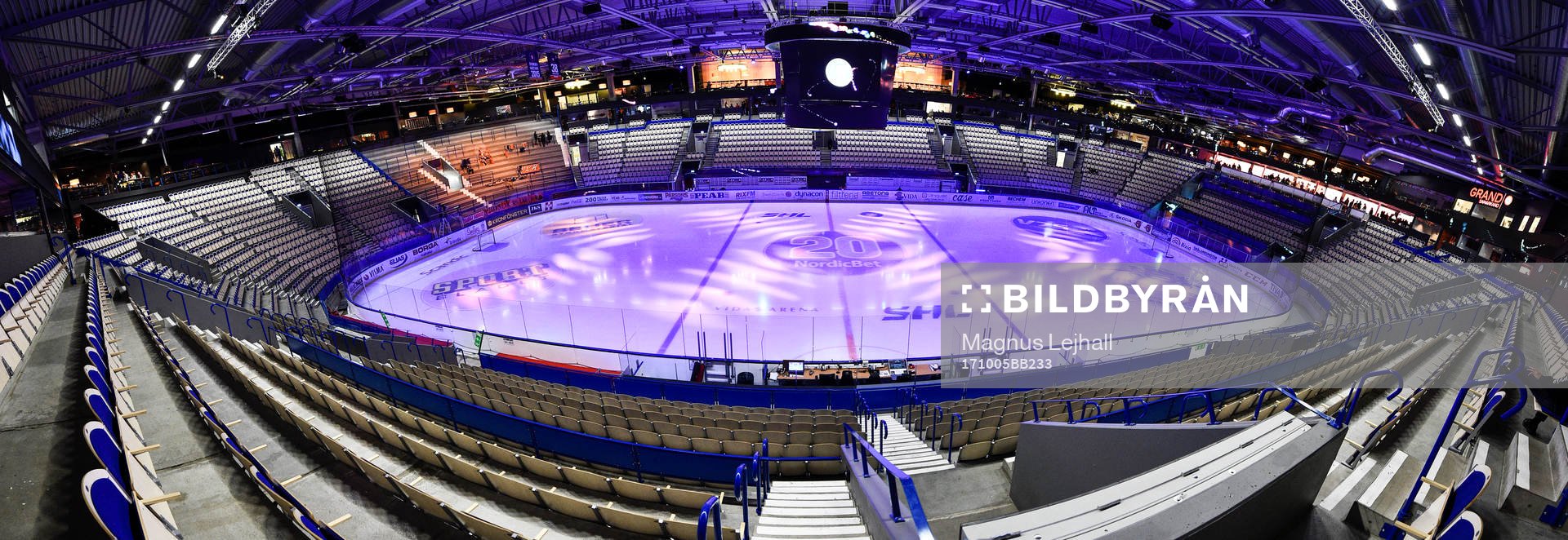 Vida Arena invändigt innan ishockeymatchen i SHL mellan