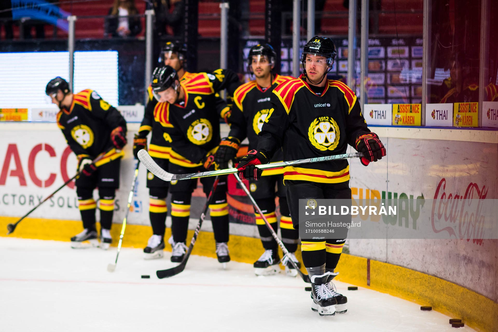 Brynäs Kevin Clark före ishockeymatchen i SHL mellan