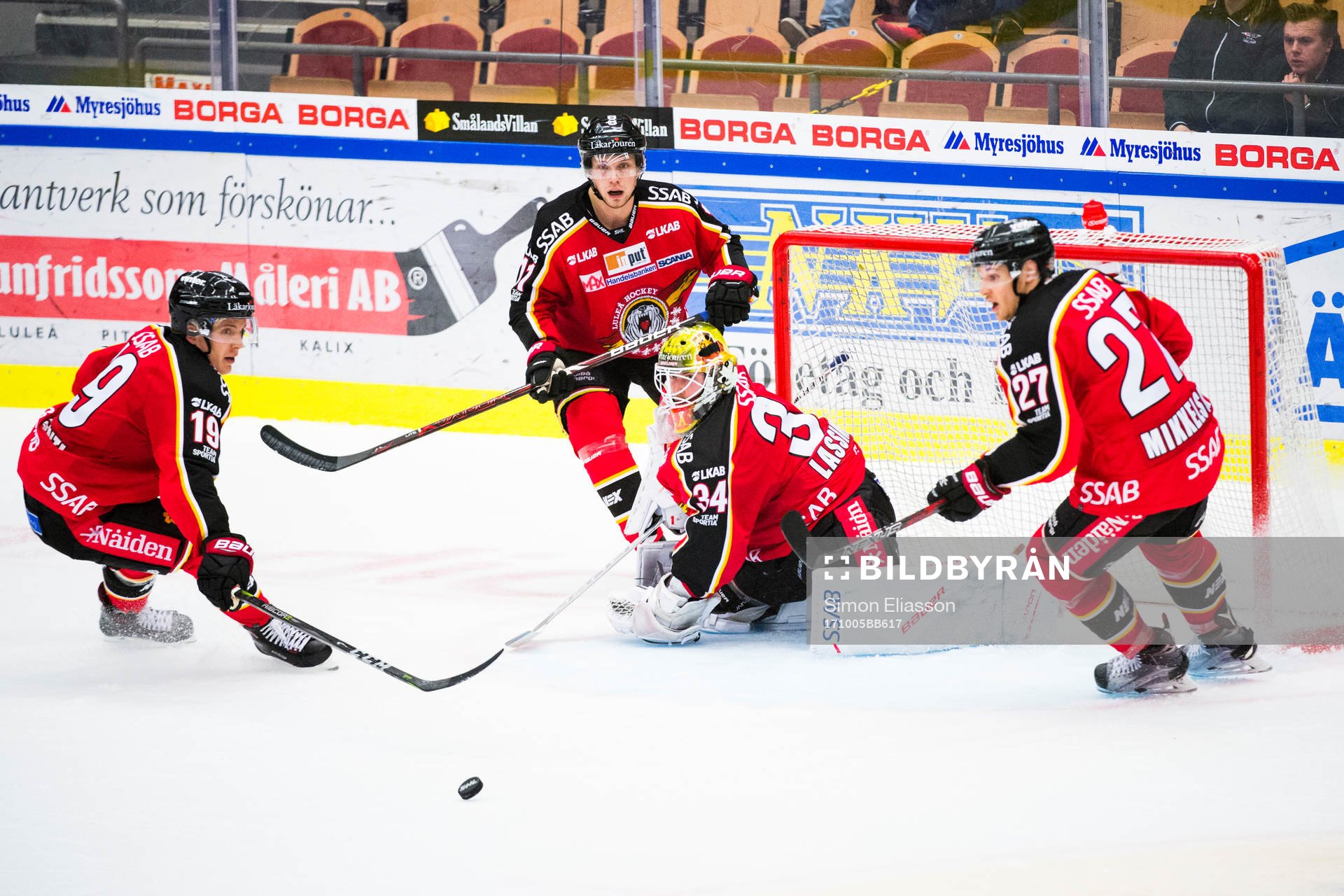 Luleås Joonas Jalvanti, Petter Emanuelsson, målvakt Joel