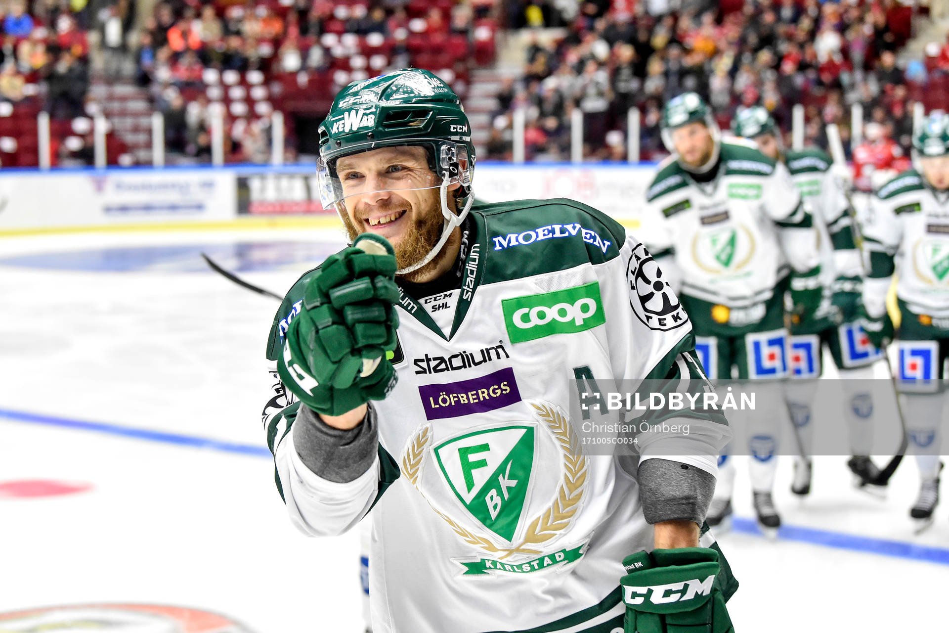 Färjestads Anton Grundel jublar