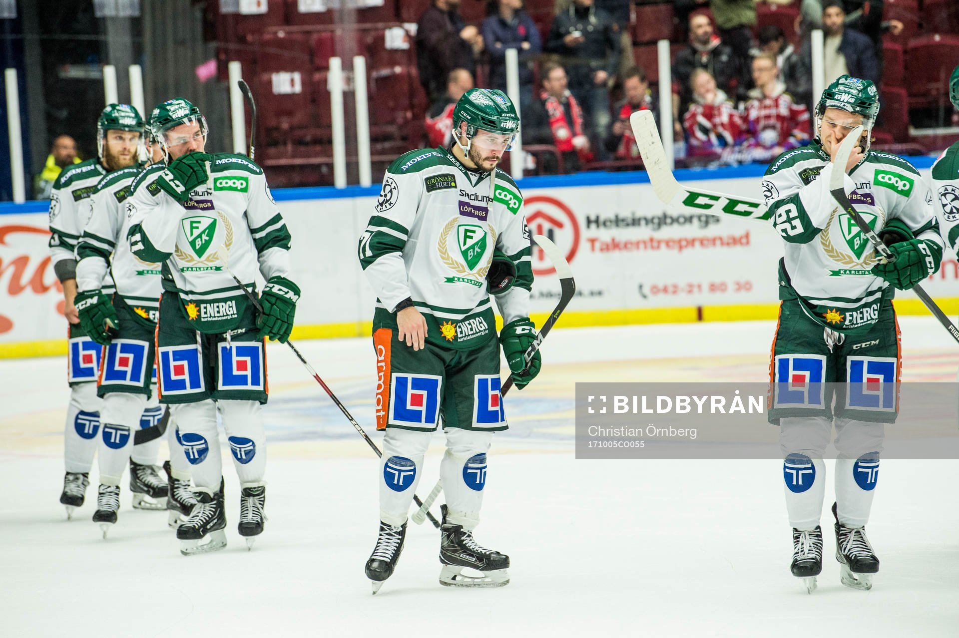 Färjestads Joakim Nygård, Jesse Virtanen och Oskar Steen
