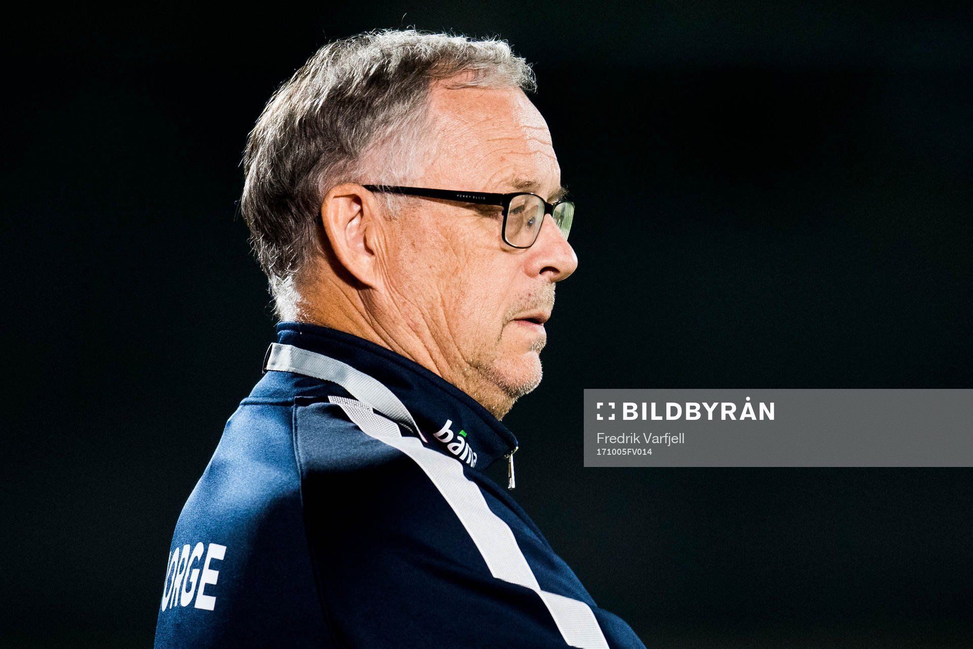 Lars Lagerbäck, head coach of Norway, watches the warm up