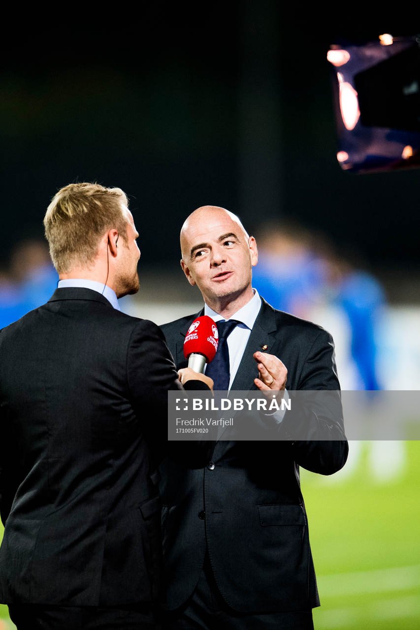 Gianni Infantino, FIFA president, is interviewed by Jonas
