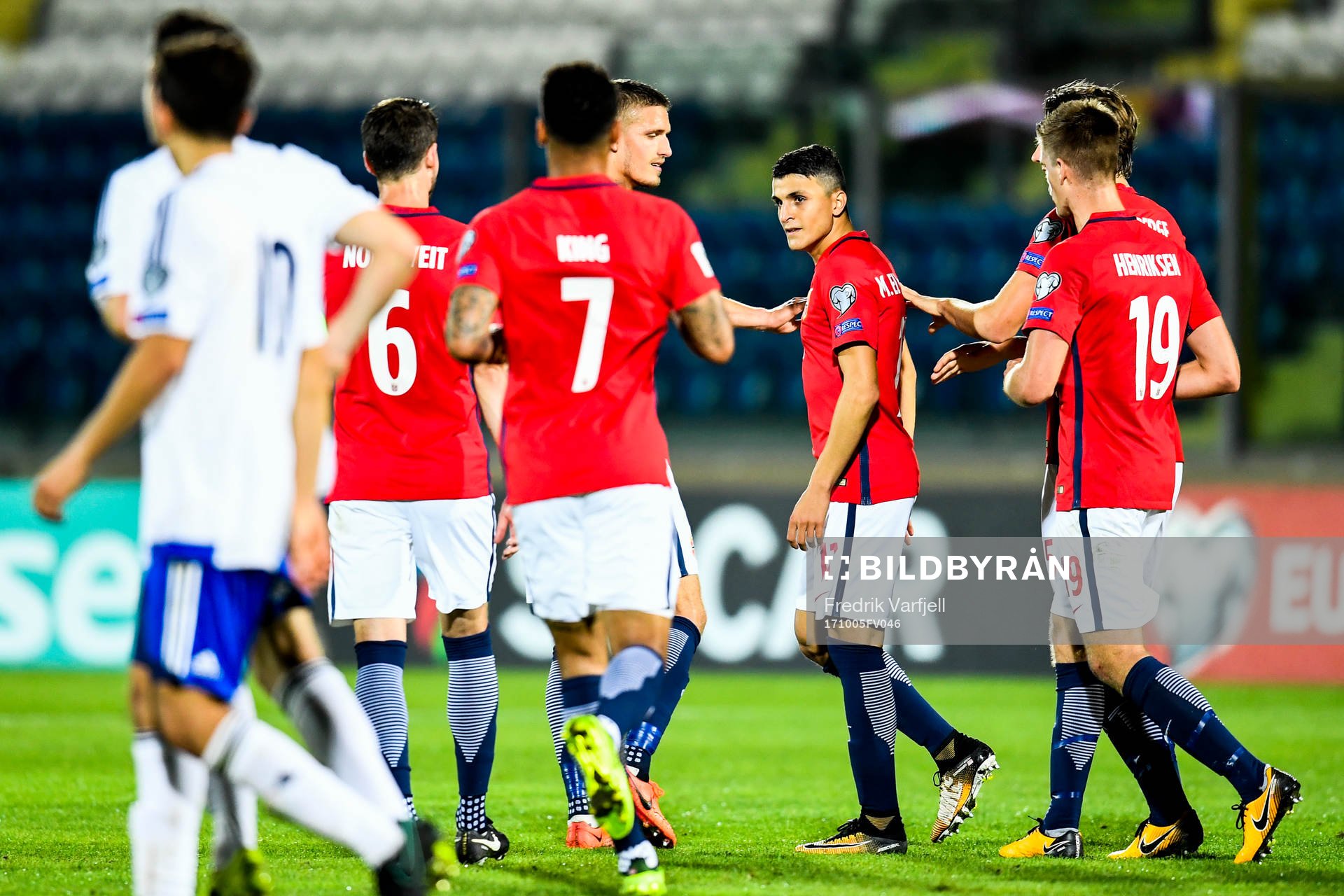 Mohamed Elyounoussi of Norway celebrates 4-0