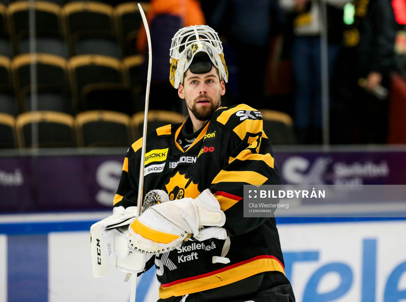 Skellefteås målvakt Joni Ortio jublar