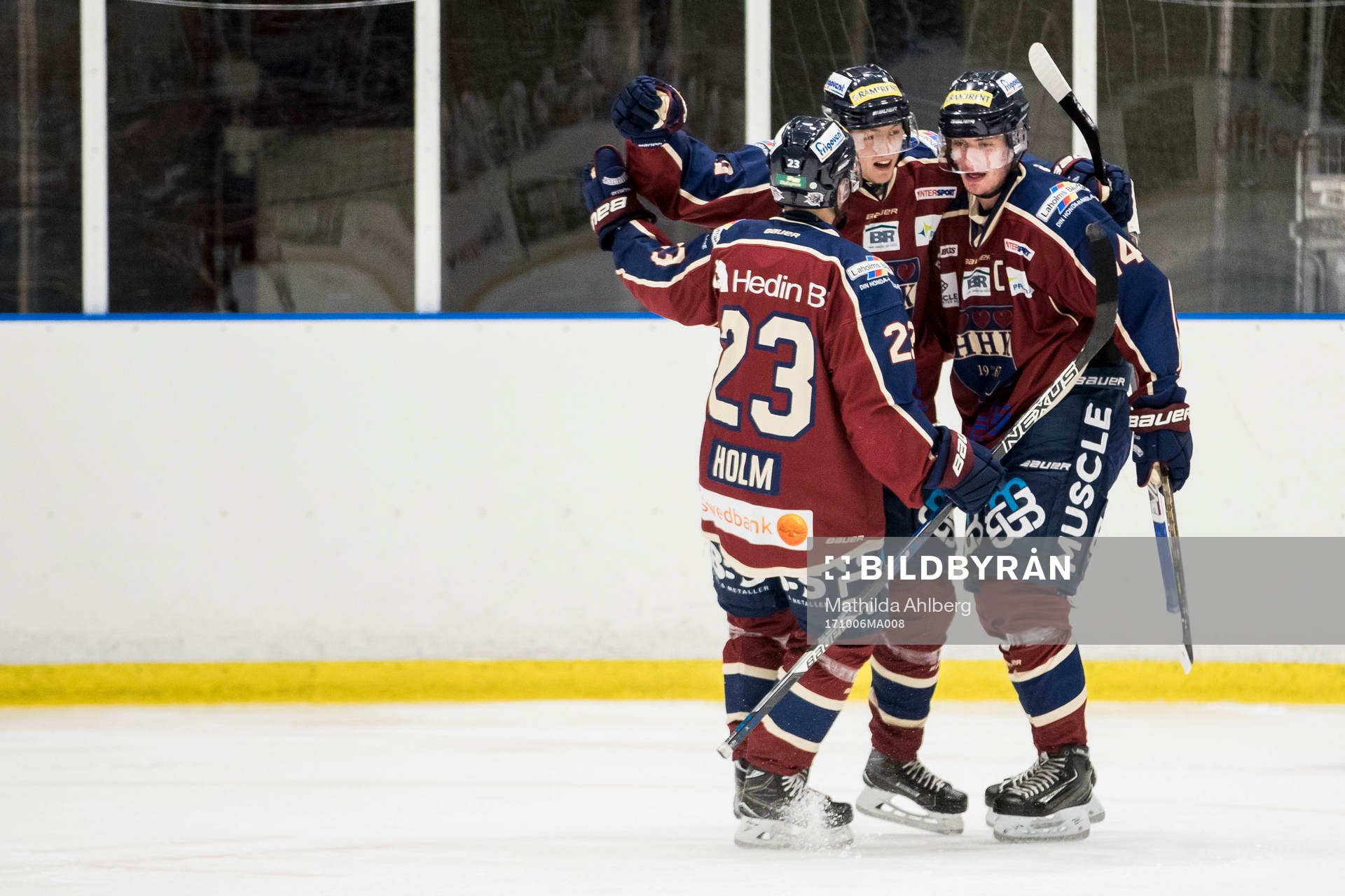 Halmstads Robin Holm, Erik Åhlén och Jesper Johansson