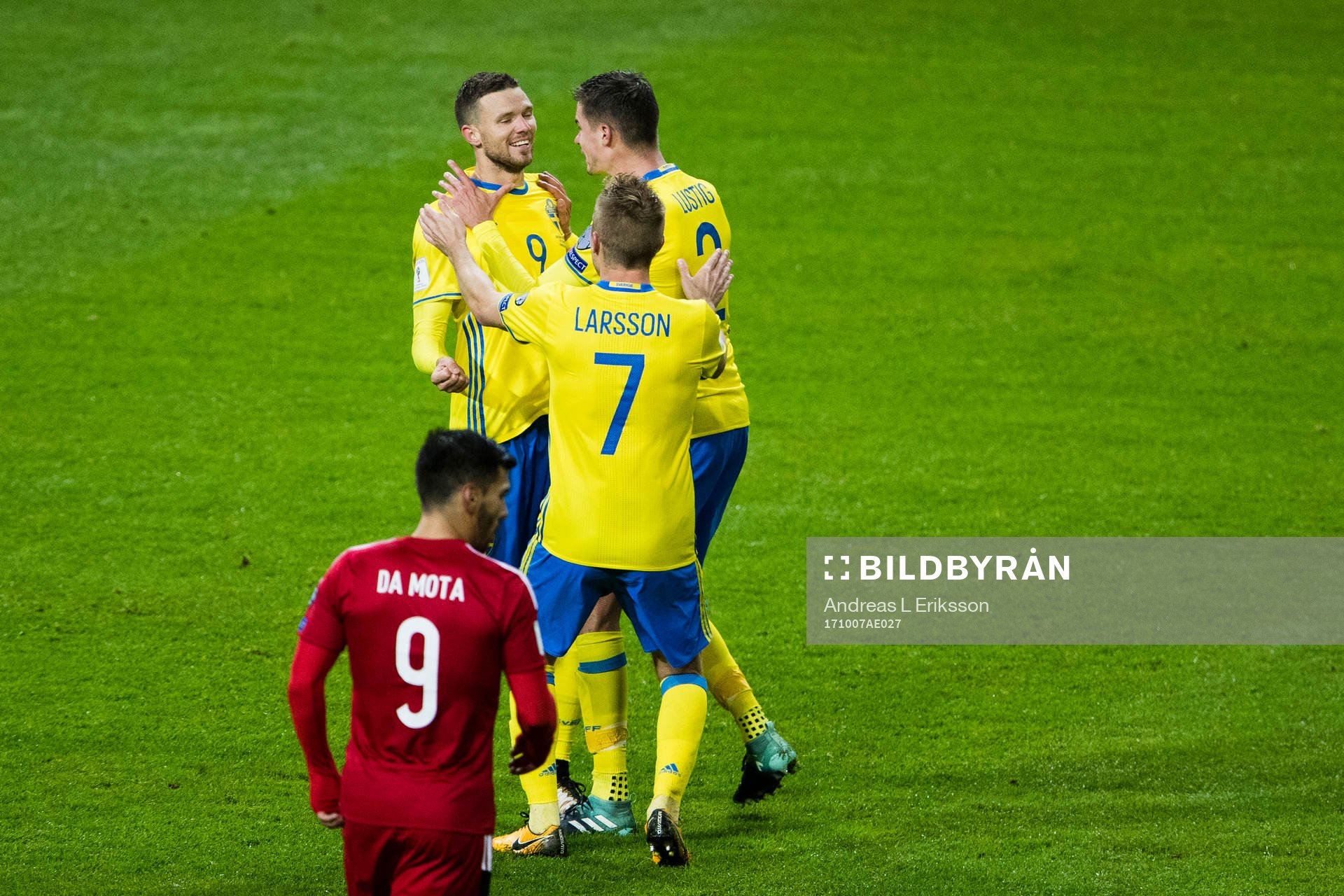 Sveriges Marcus Berg, Mikael Lustig och Sebastian Larsson