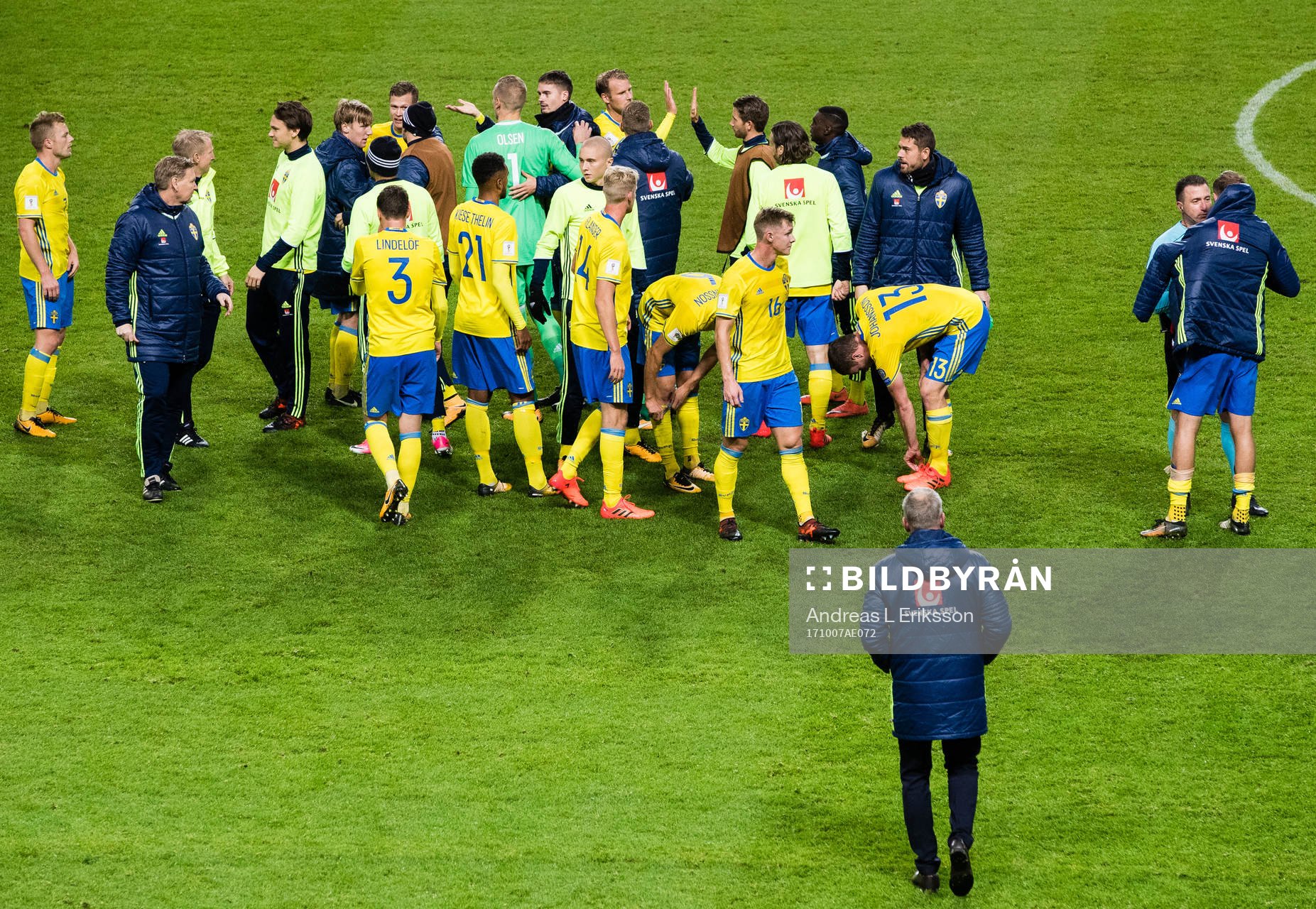 Sveriges spelare jublar