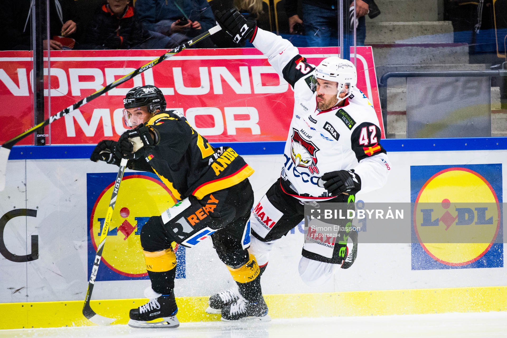Skellefteås Matt Anderson och Malmö Redhawks Niklas Arell