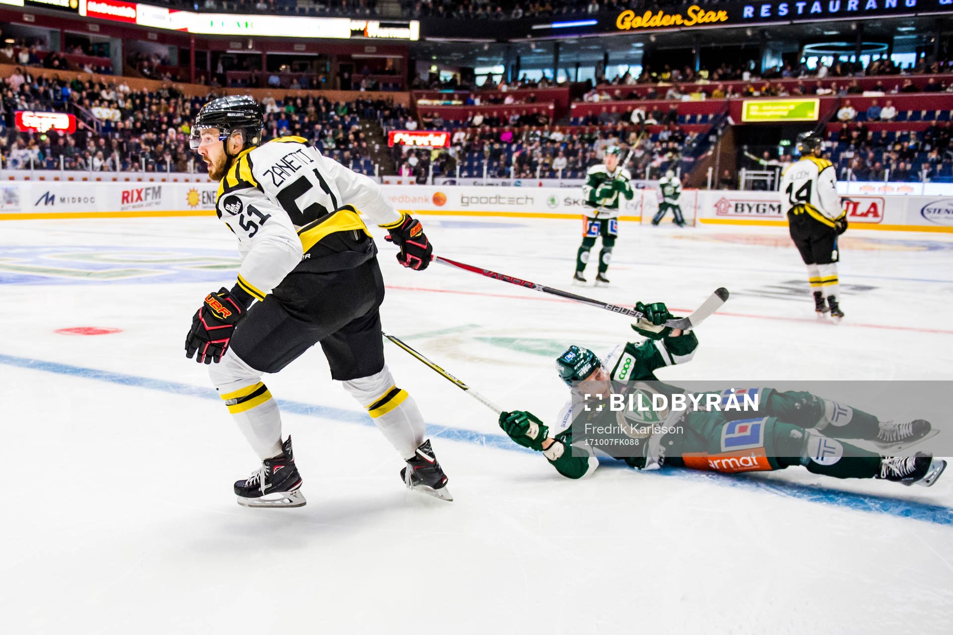 Brynäs Marc Zanetti och Färjestads Per Åslund