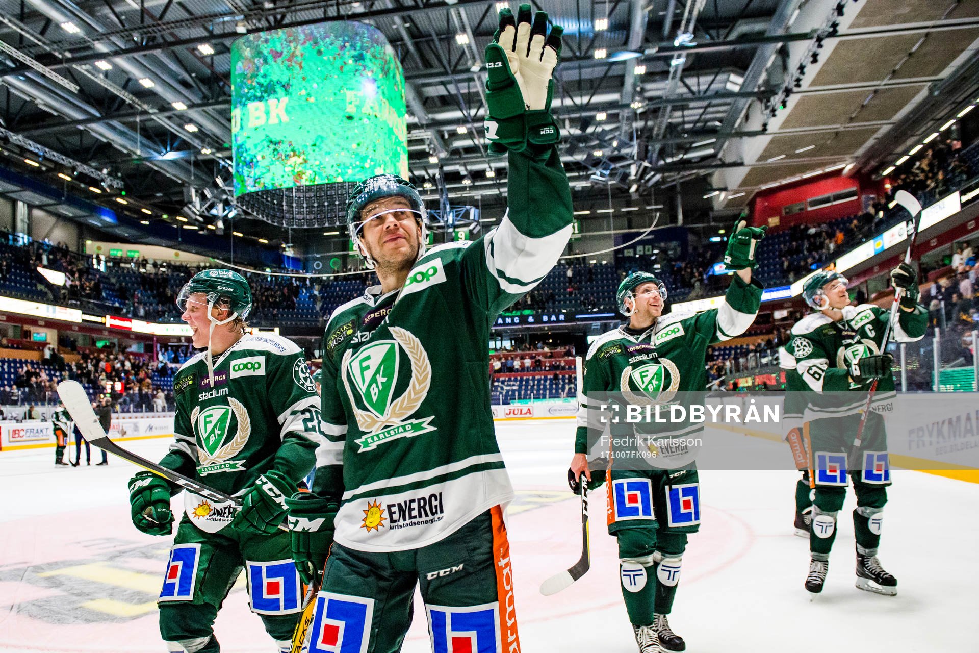 Färjestads Fabian Zetterlund, Niklas Fogström, Per