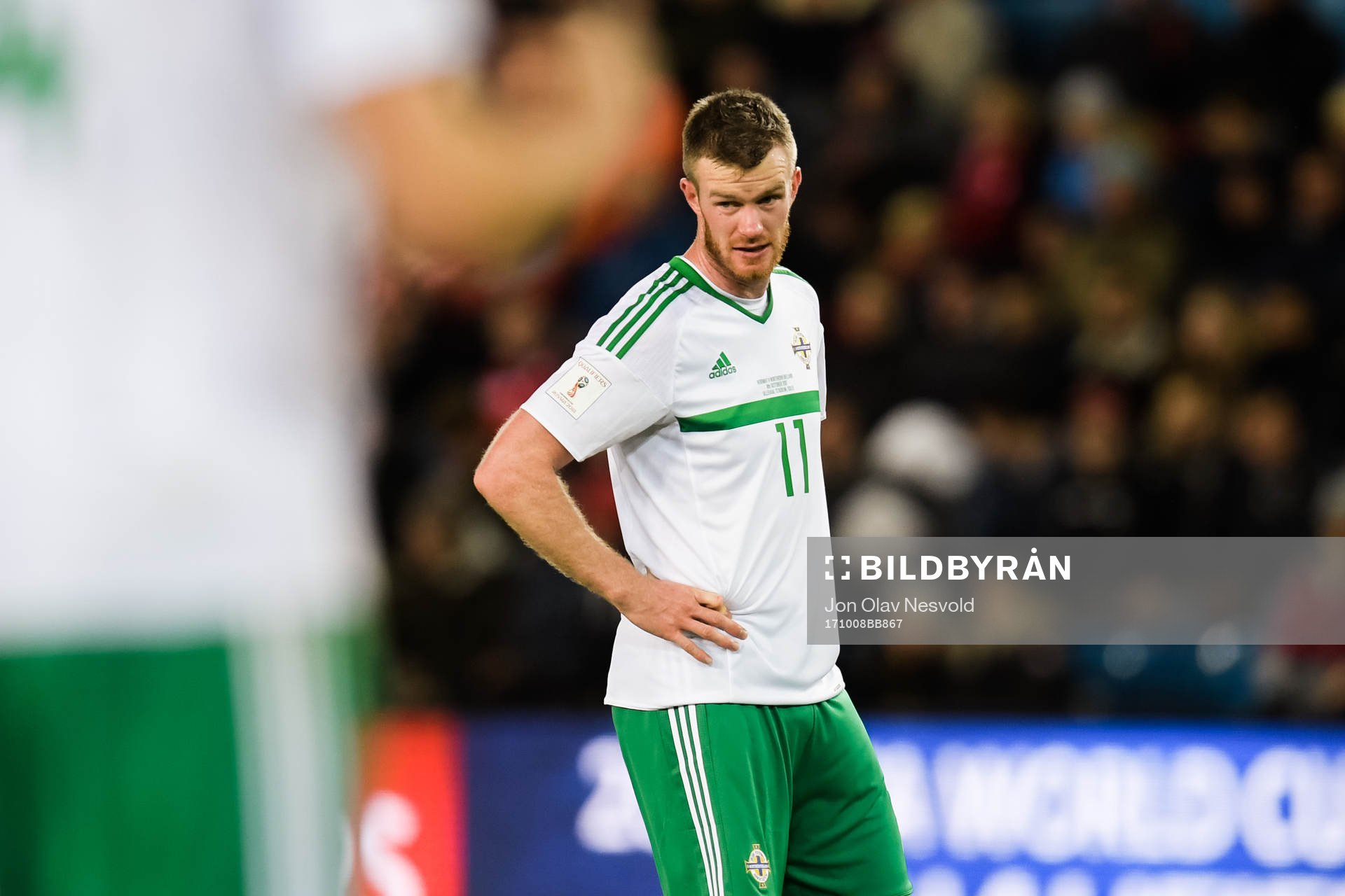 Chris Brunt of Northern Ireland  looks dejected