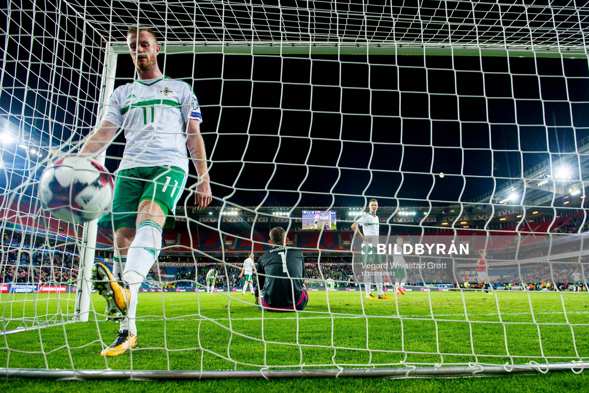 Chris Brunt of Northern Ireland looks dejected