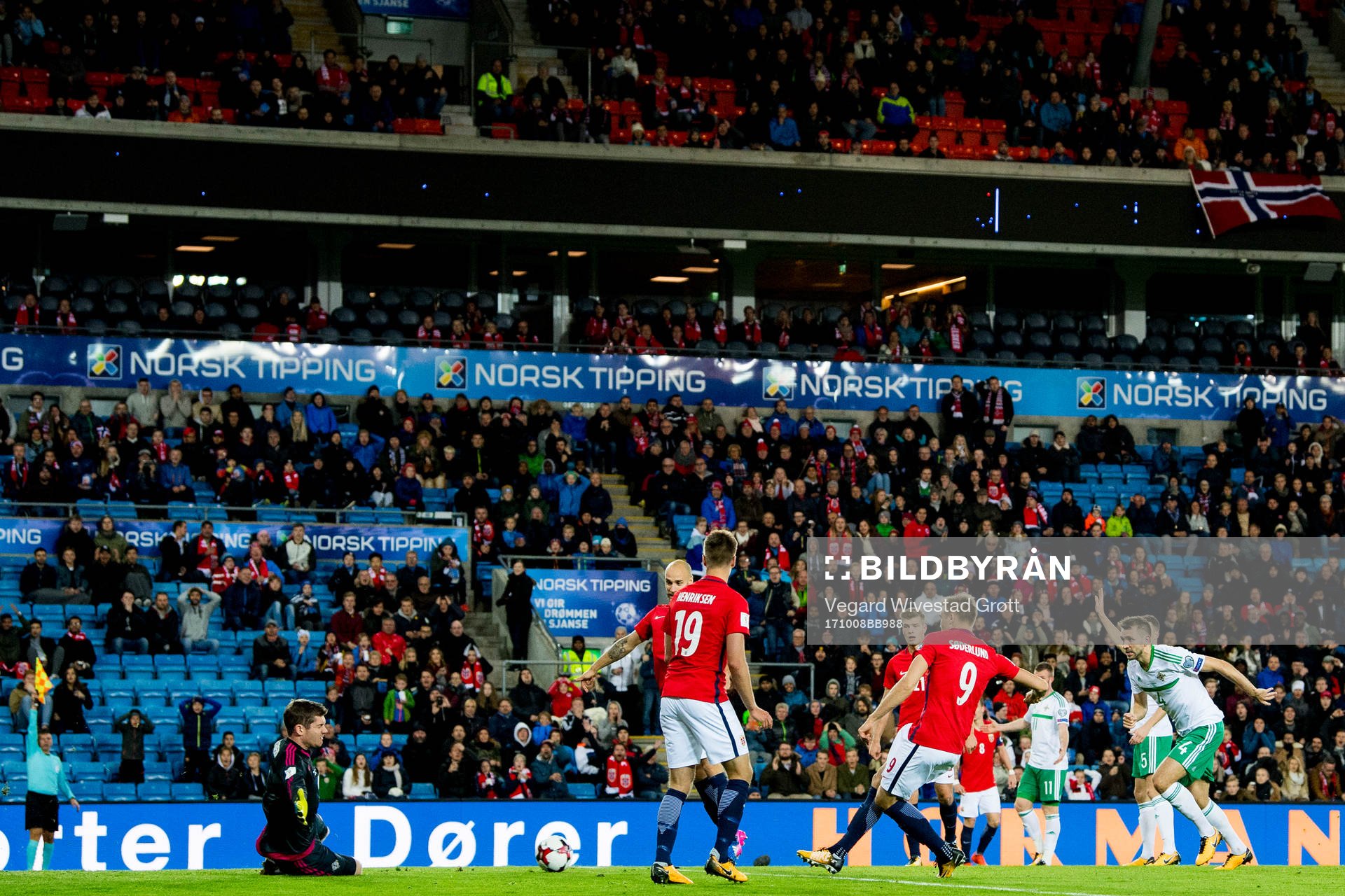 Alexander Toft Søderlund of Norway scores his first