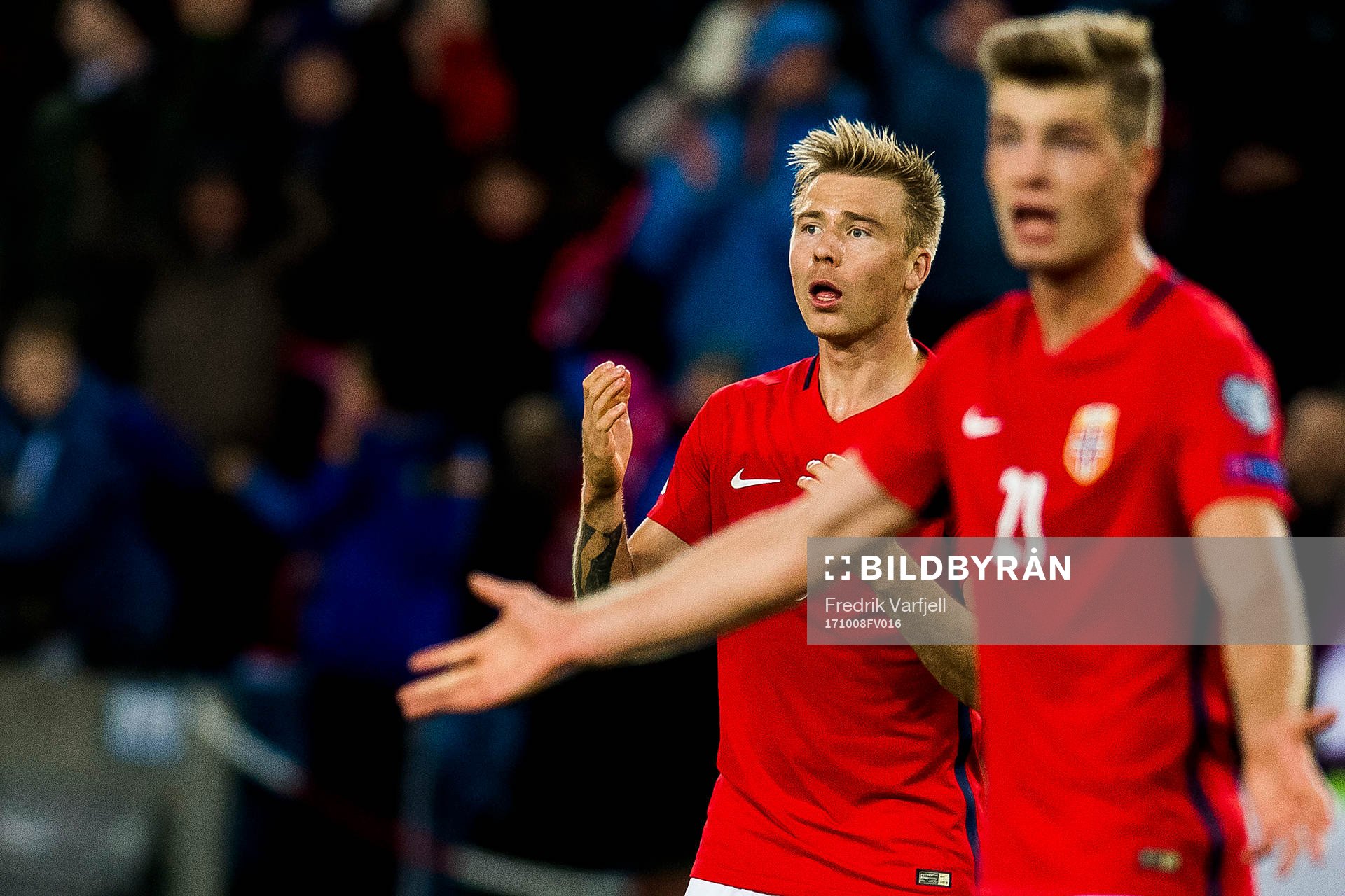 Alexander Toft Søderlund and Alexander Sørloth of Norway