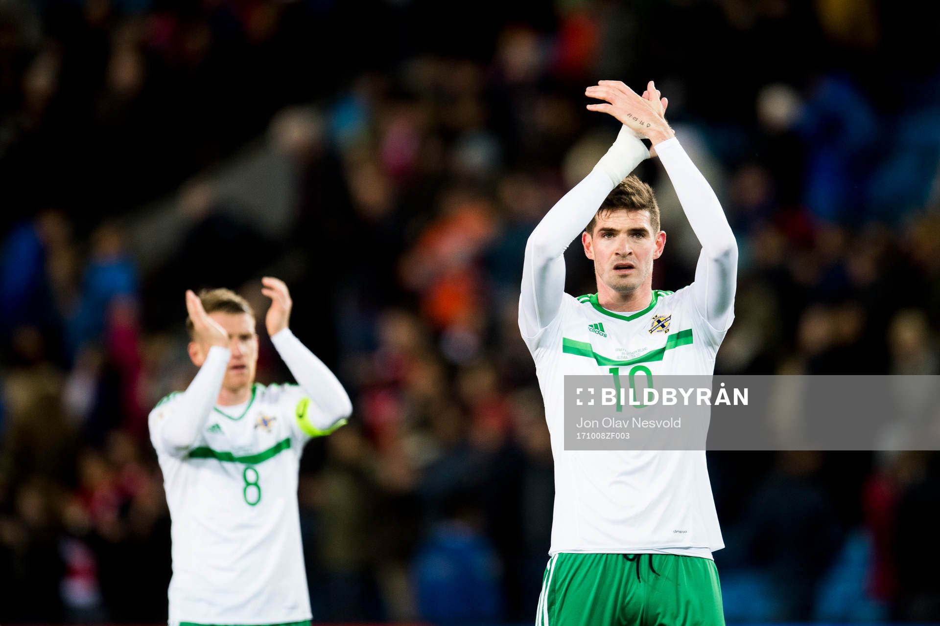 Steven Davis and Daniel Lafferty of Northern Ireland