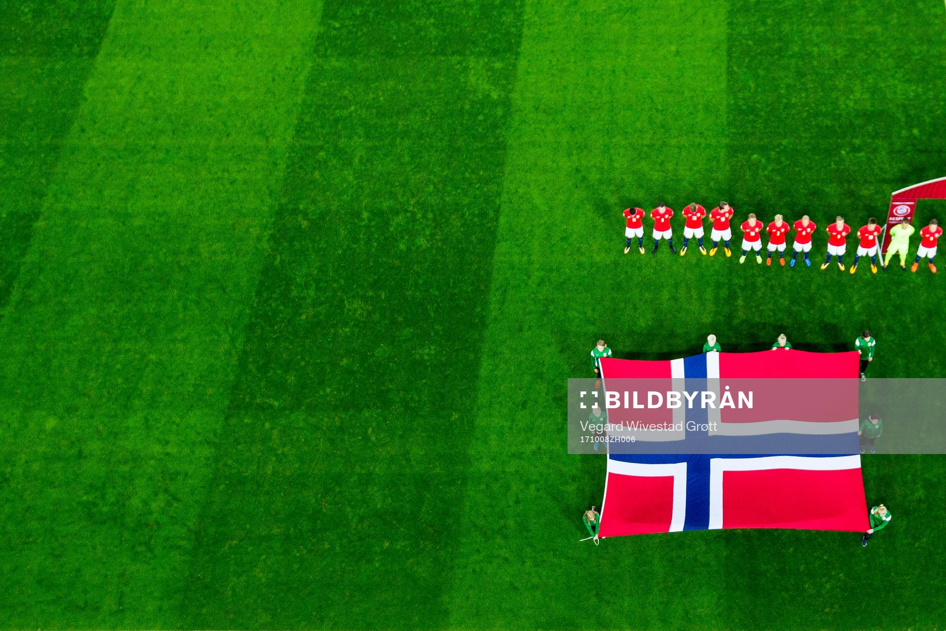 Players of Norway ahead the FIFA World Cup Qualifier match