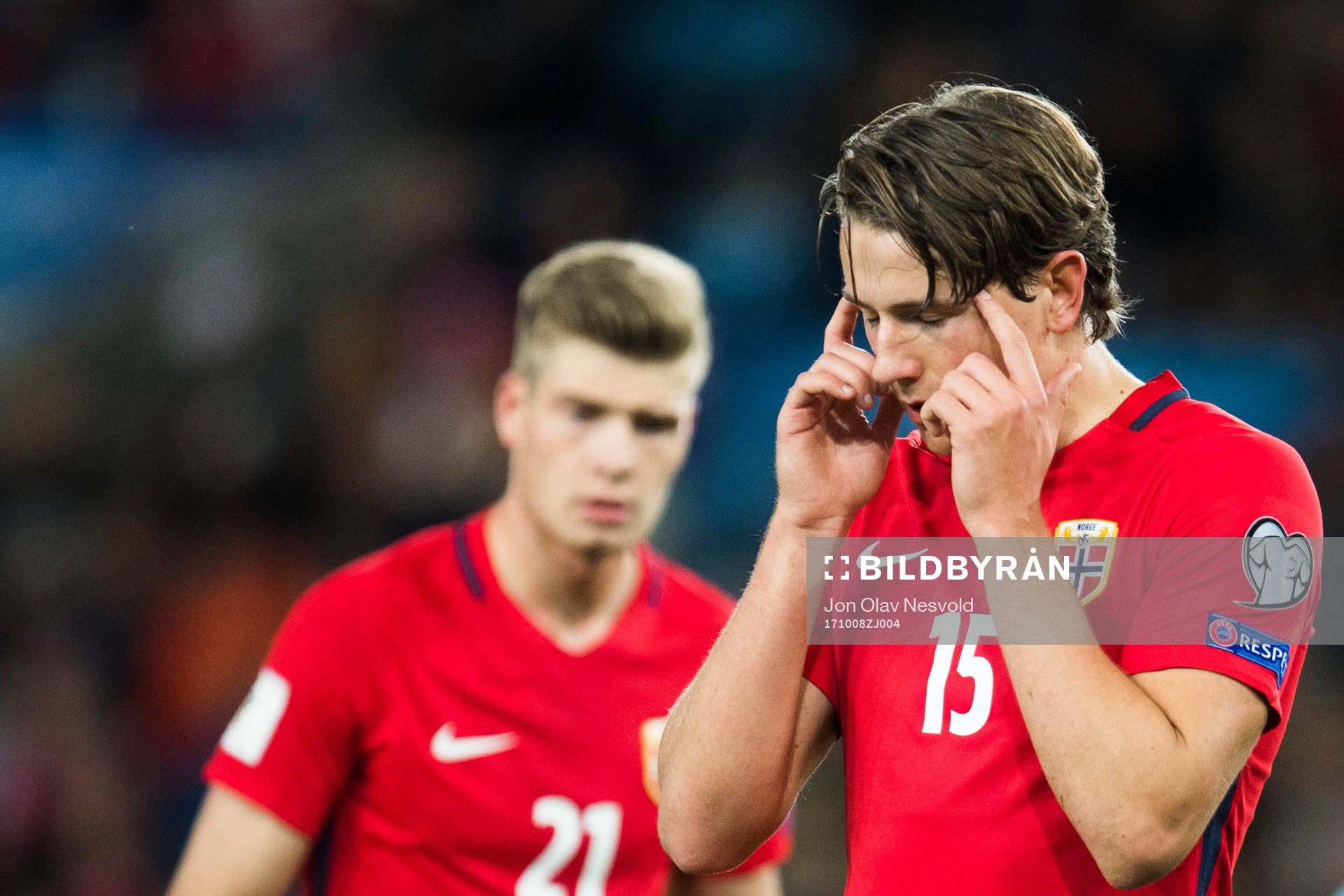 Alexander Sørloth and Sander Berge of Norway