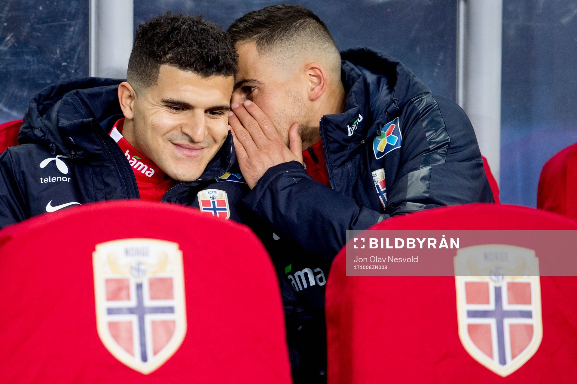 Tarik Elyounoussi and Omar Elabdellaoui of Norway