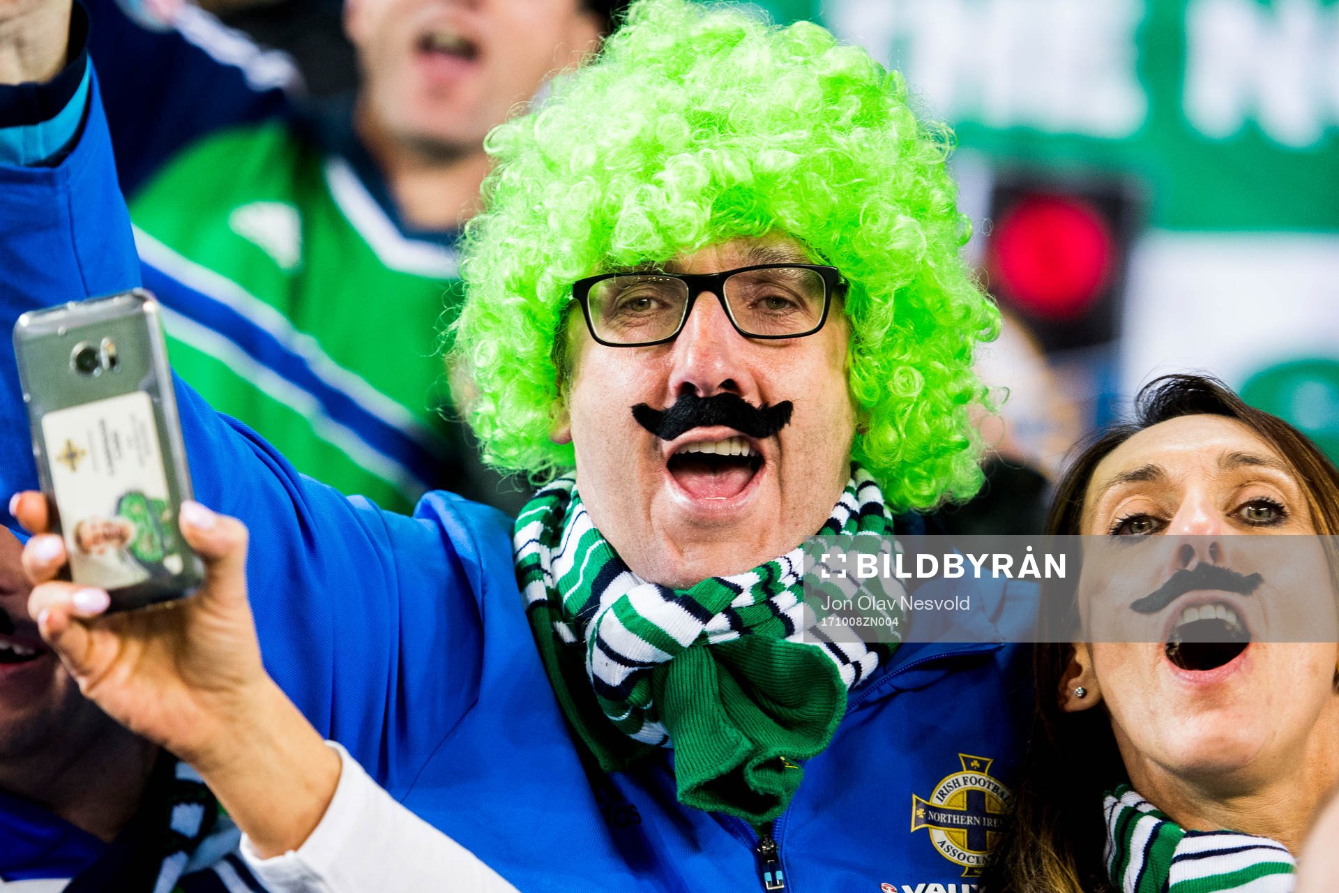 Spectators supporting Northern Ireland