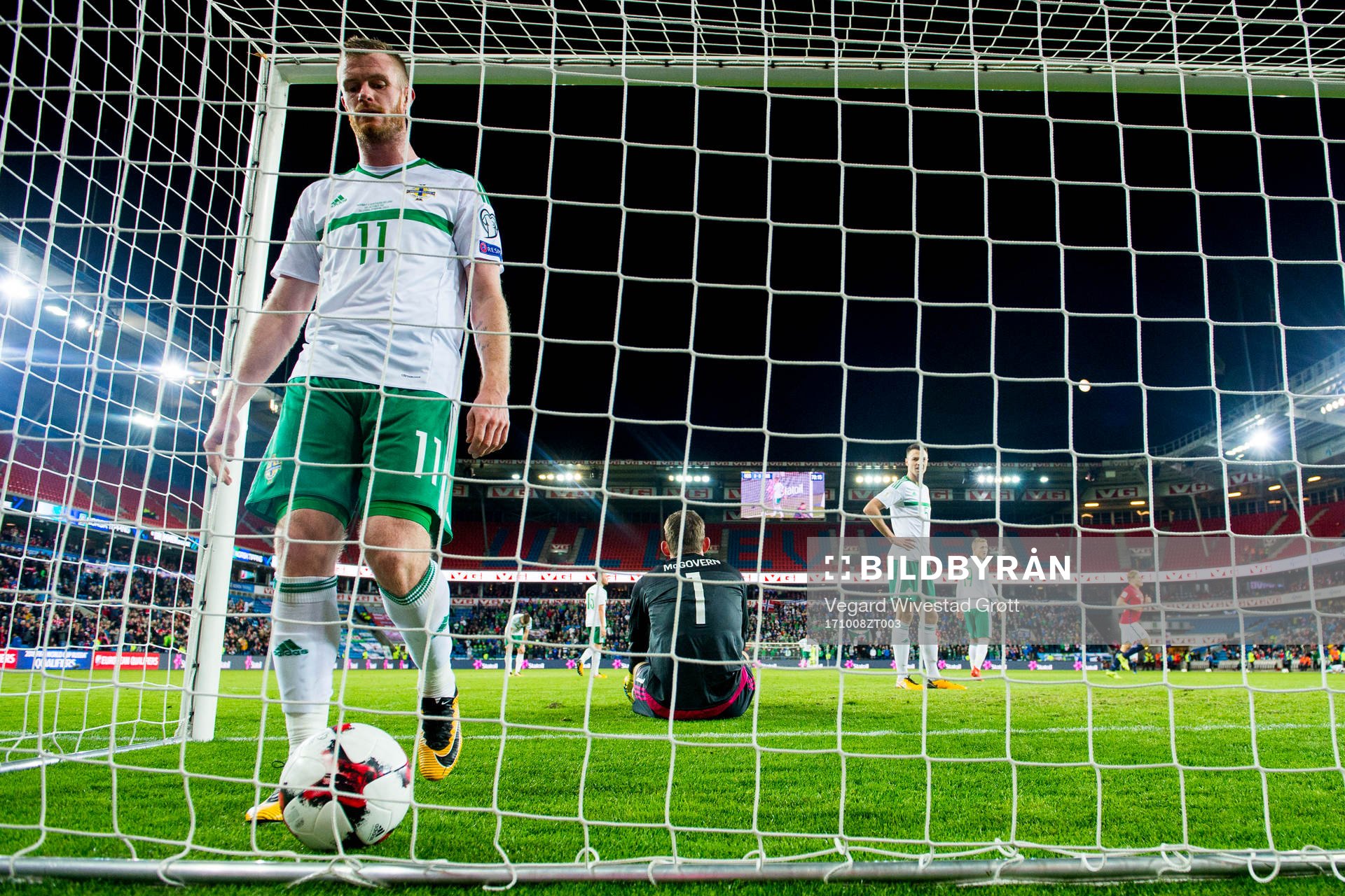 Chris Brunt of Northern Ireland looks dejected