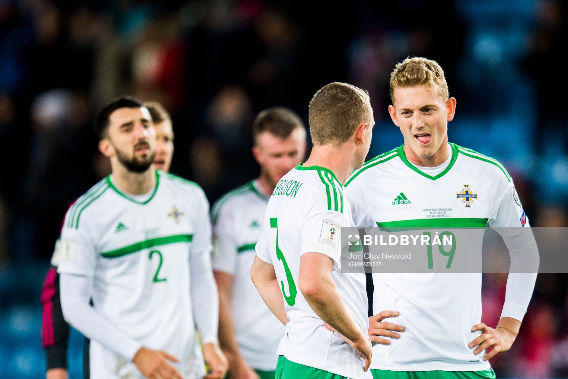 Connor McLaughlin, Shane Ferguson and George Saville of