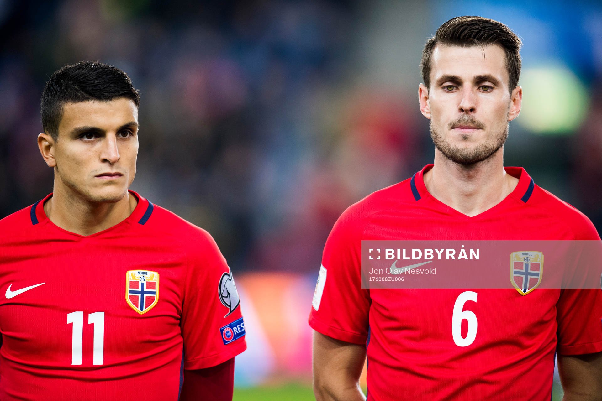 Mohamed Elyounoussi and Håvard Nordtveit of Norway