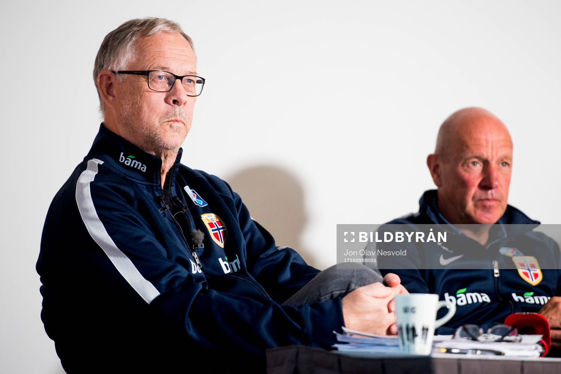 Lars Lagerbäck, head coach of Norway, and Nils Johan Semb,