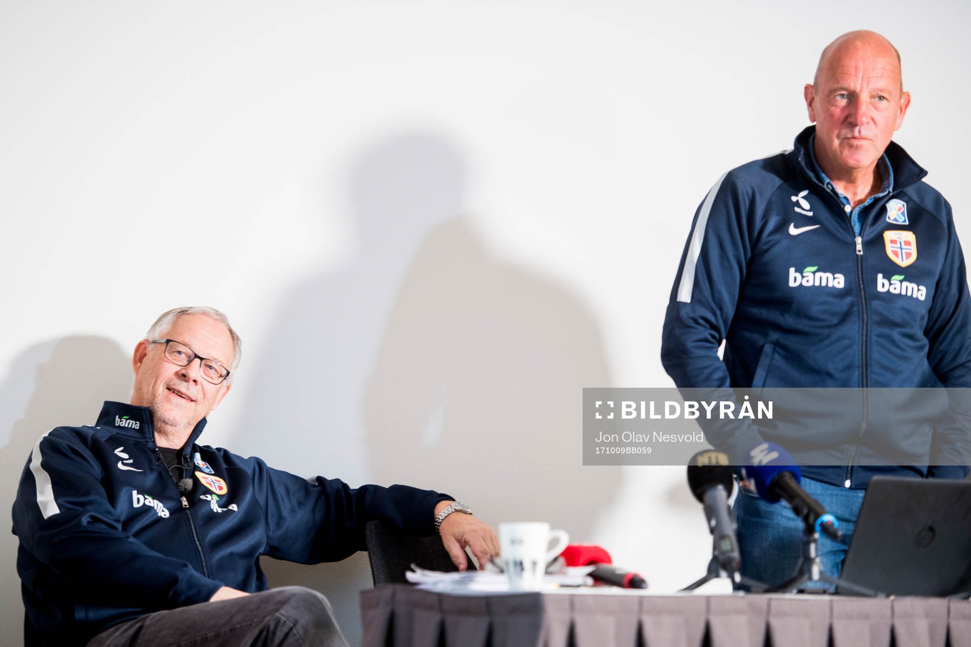 Lars Lagerbäck, head coach of Norway, and Nils Johan Semb,
