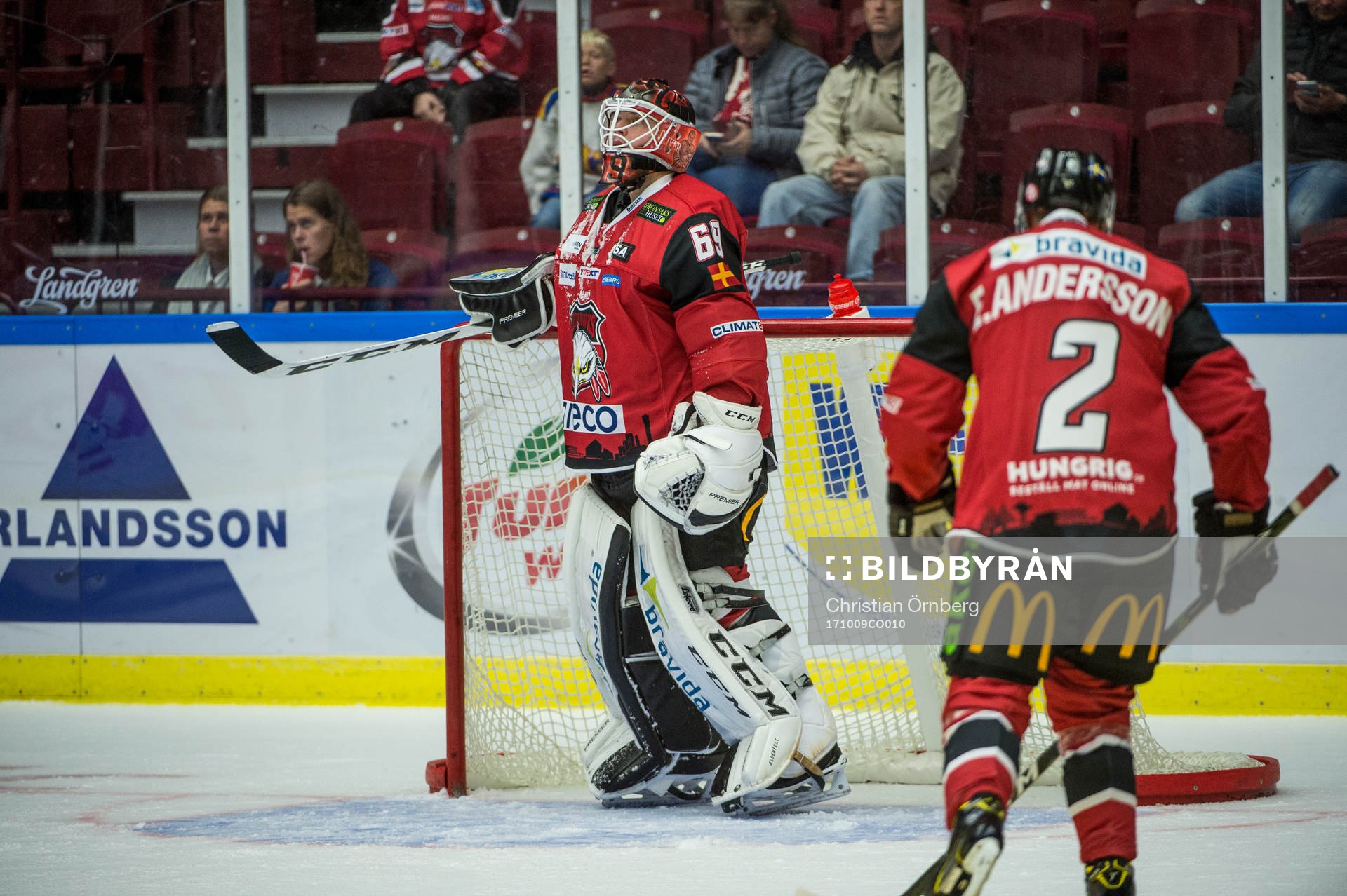 Malmö Redhawks målvakt Oscar Alsenfelt  och Erik
